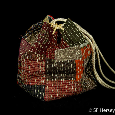 Boro-style Drawstring Pouch 2