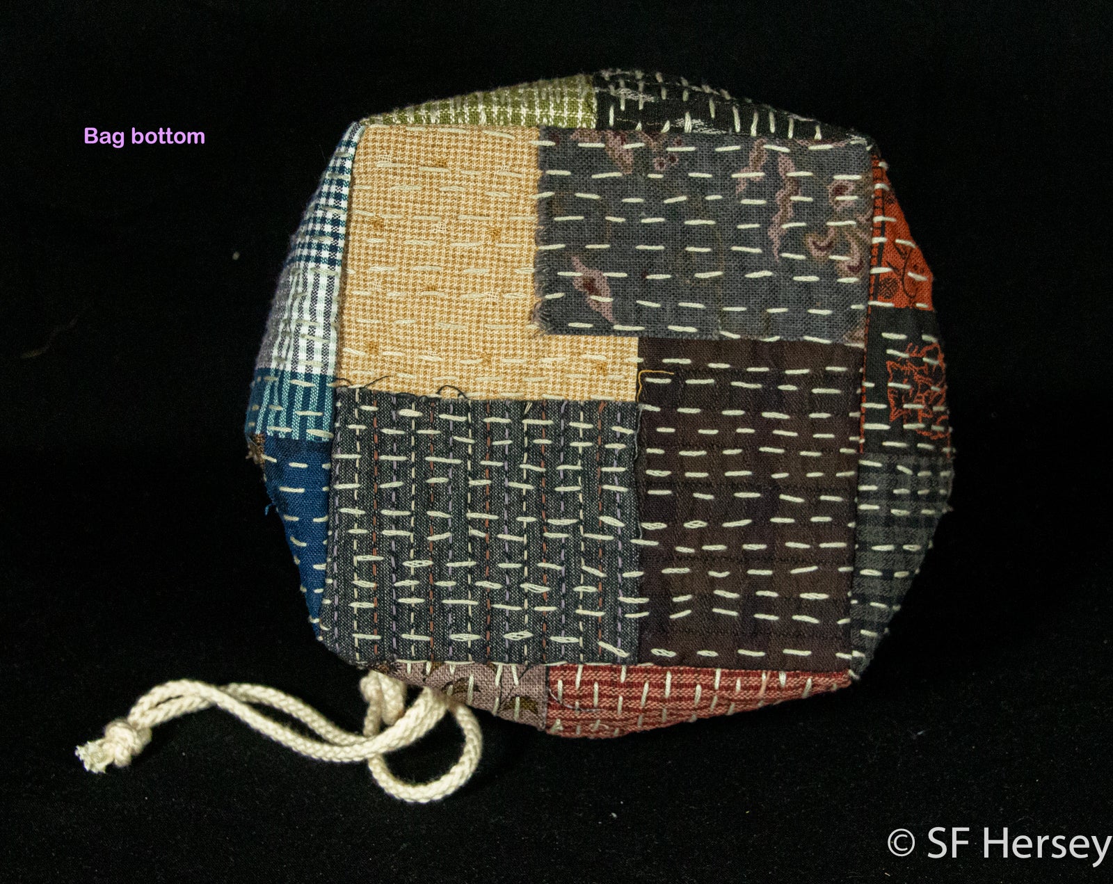 Boro-style Drawstring Pouch 2