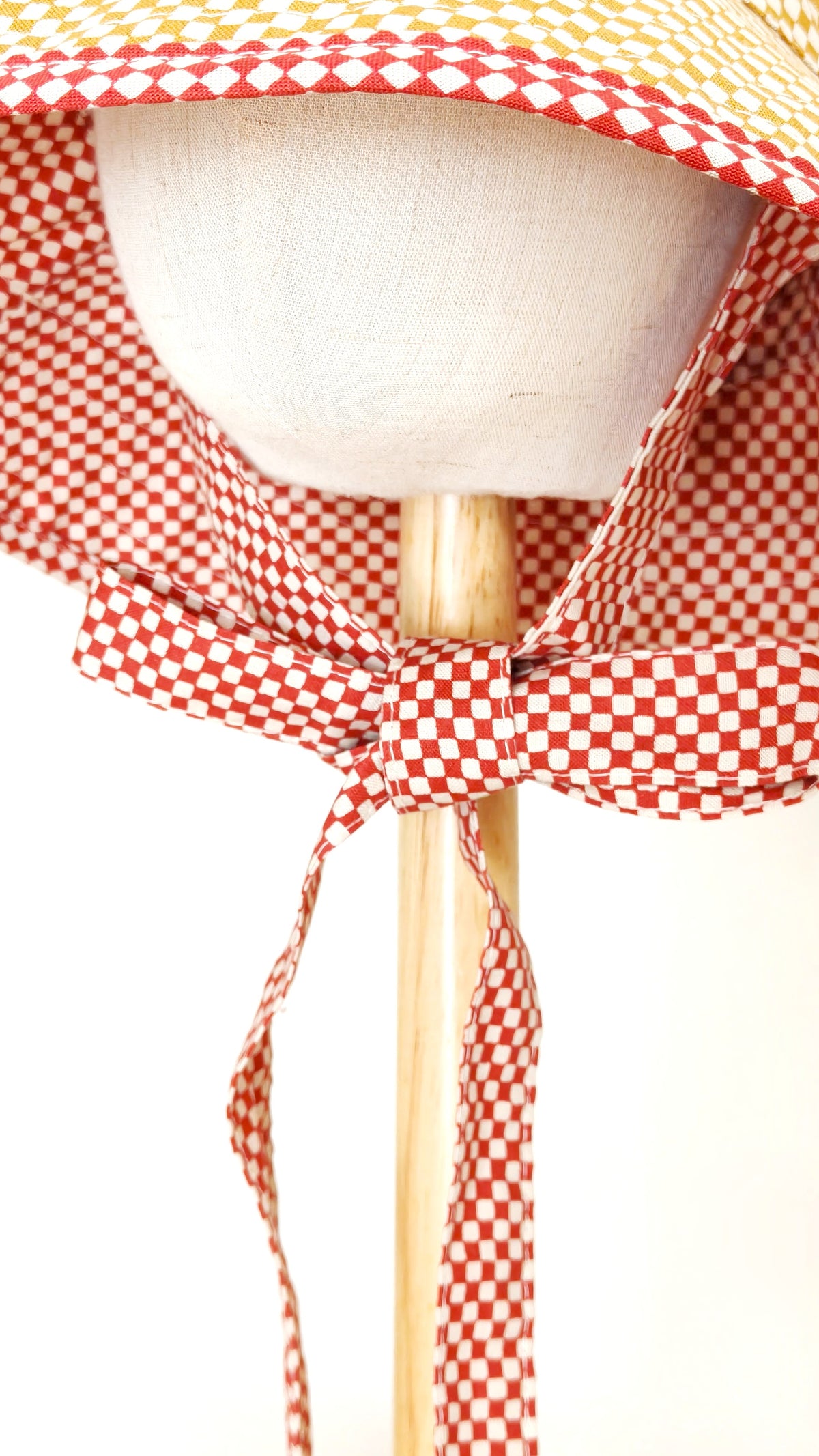 Kids Summer Reversible Sun, Gingham Kids Sun Hat