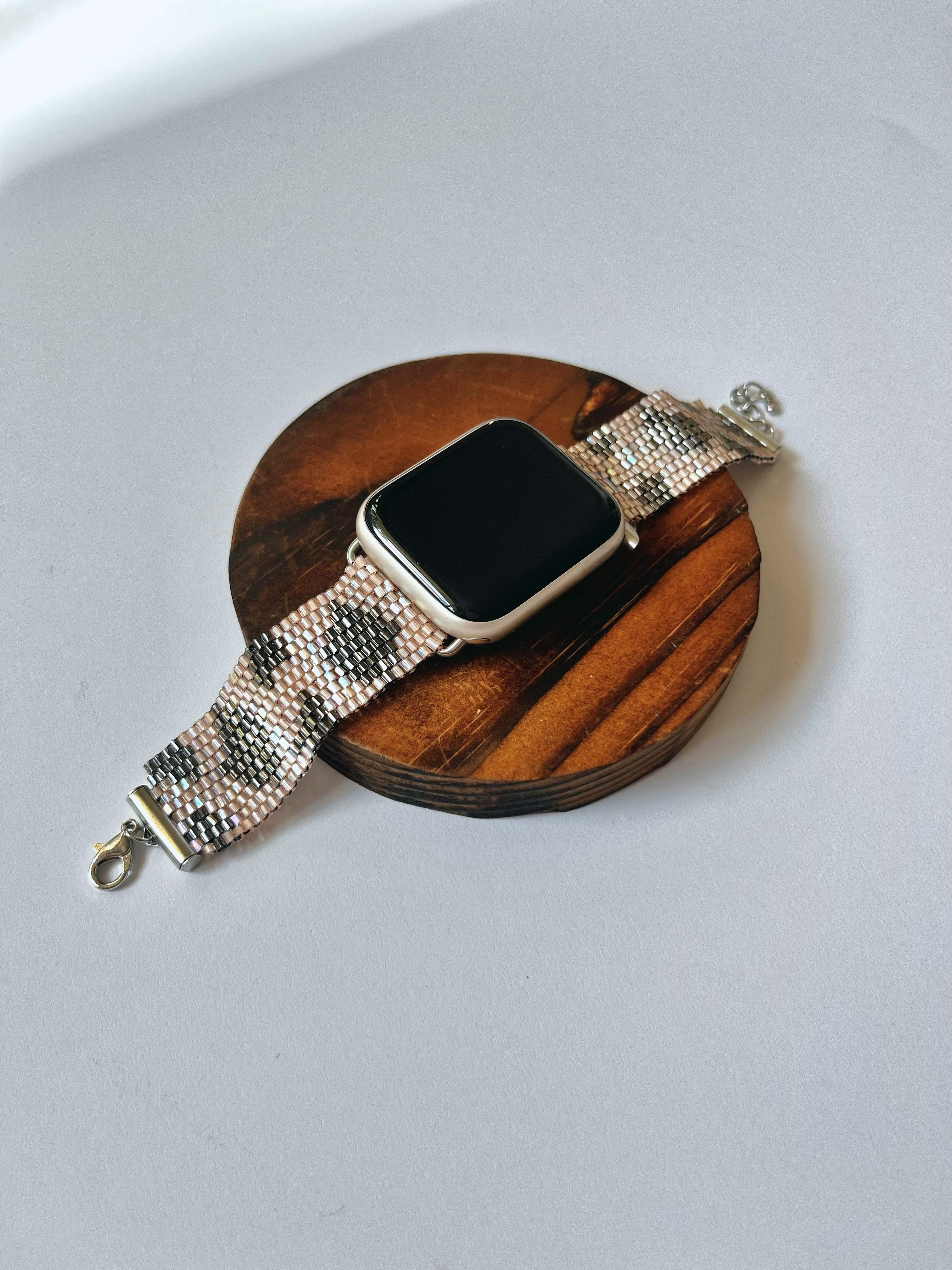 SMART watch BAND * 2 colors | grey metallic | beaded straps