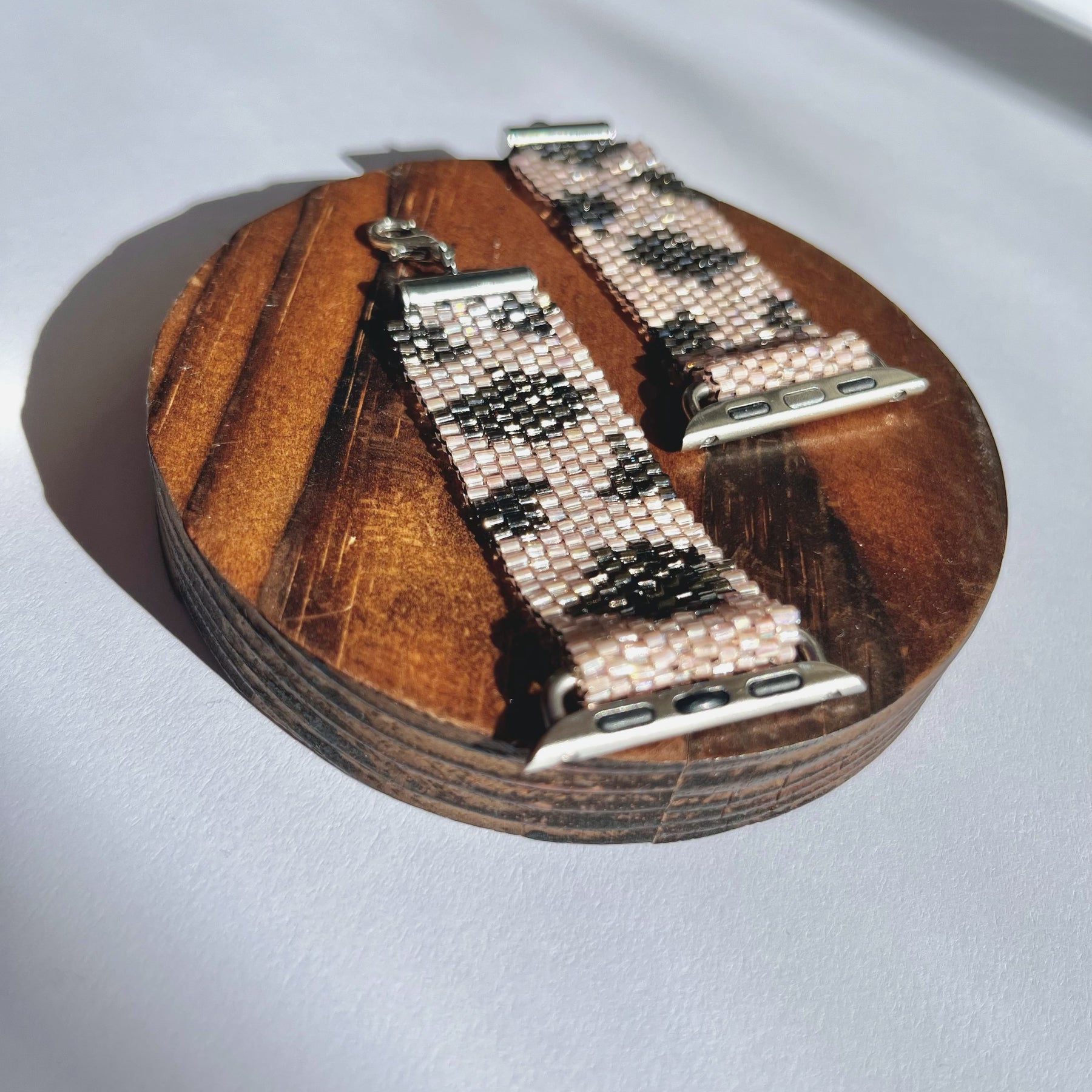 SMART watch BAND * 2 colors | pink leopard | beaded straps