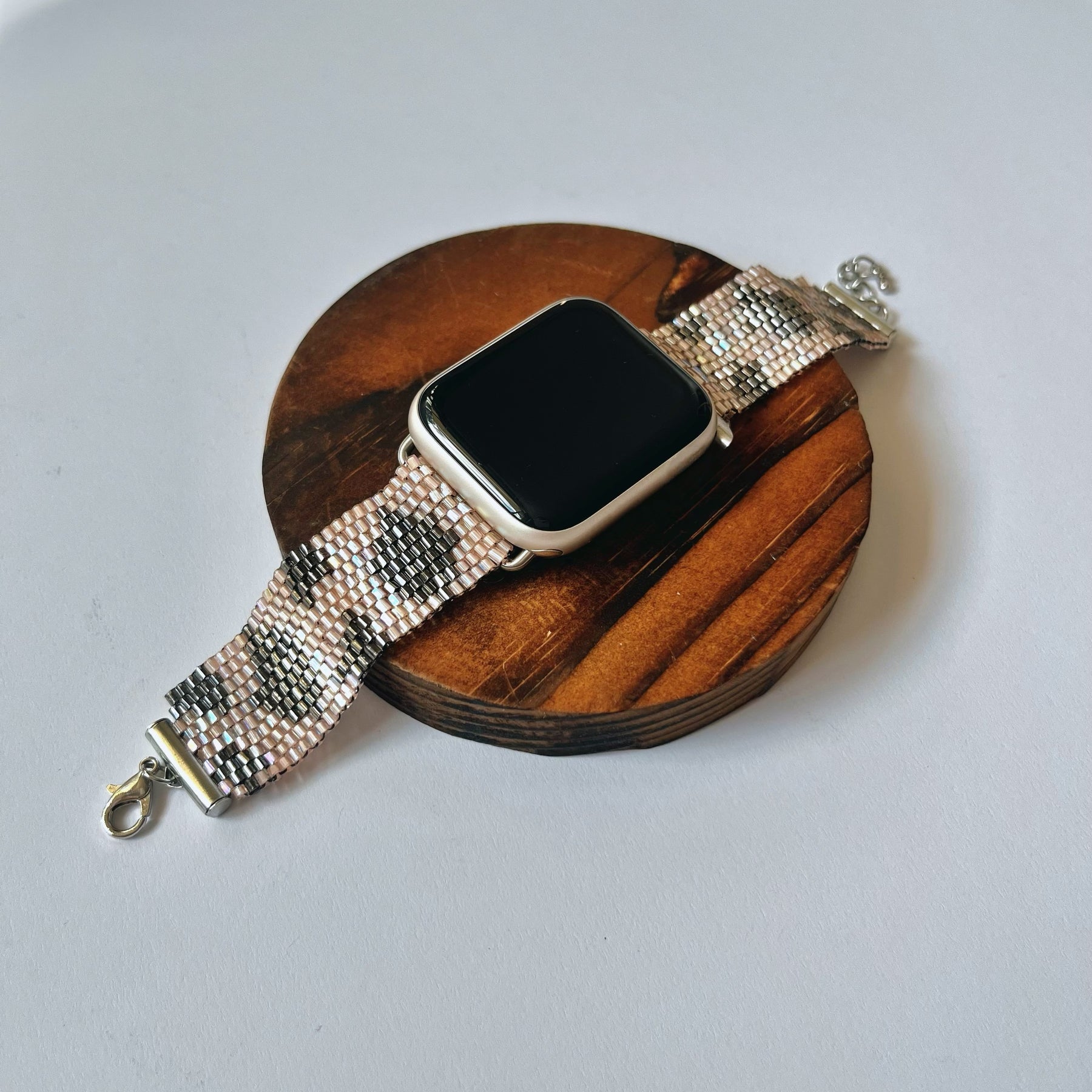 SMART watch BAND * 2 colors | pink leopard | beaded straps