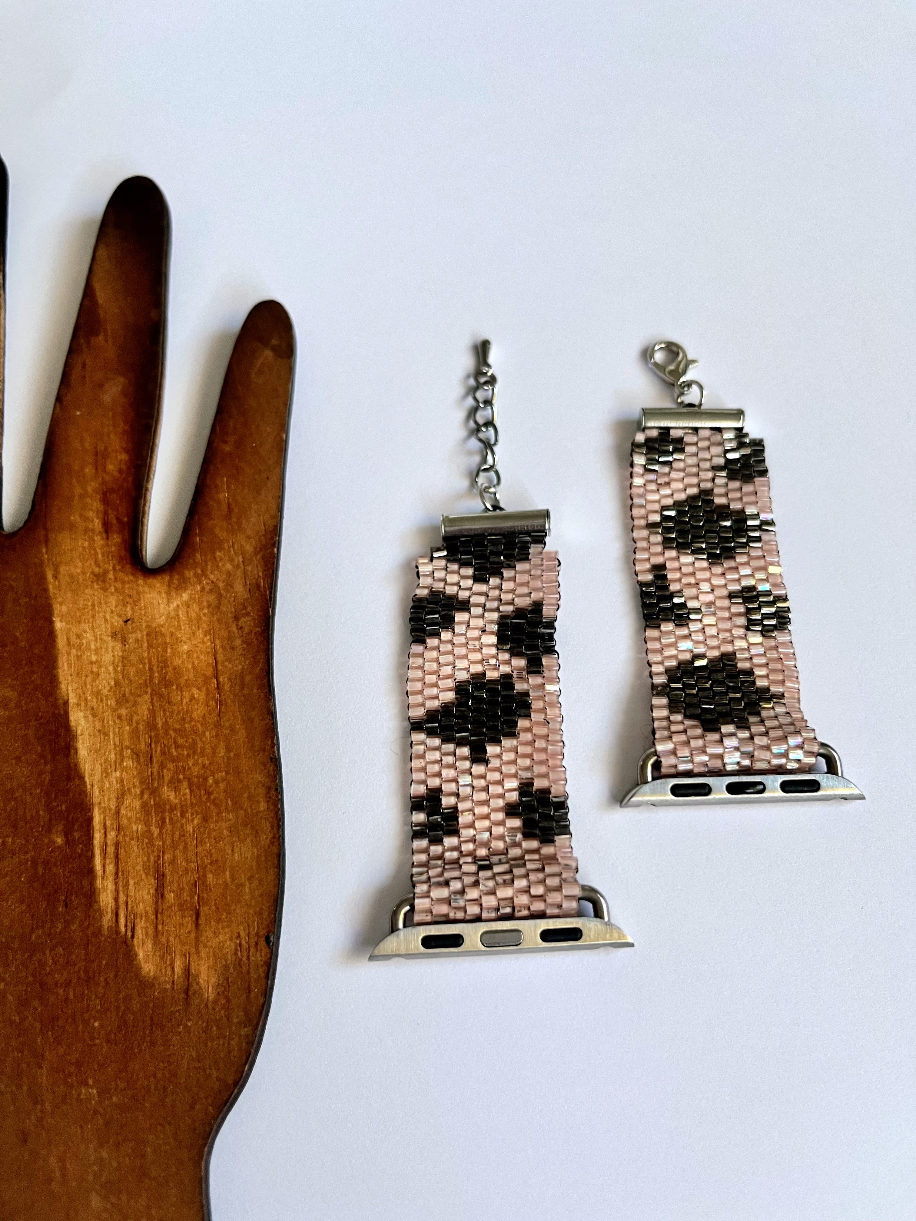 SMART watch BAND * 2 colors | grey metallic | beaded straps