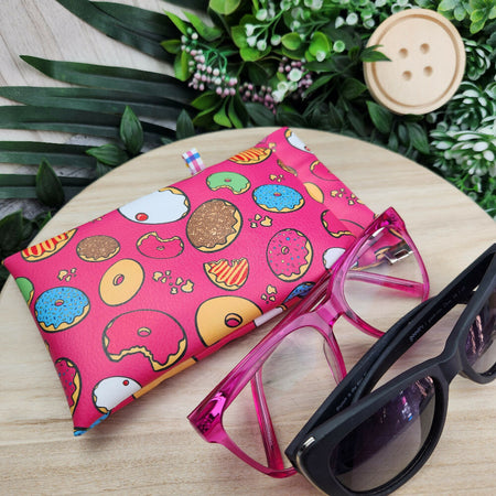Glasses Case Dual Colourful Snap Flex Closure fits 2 pairs Donuts