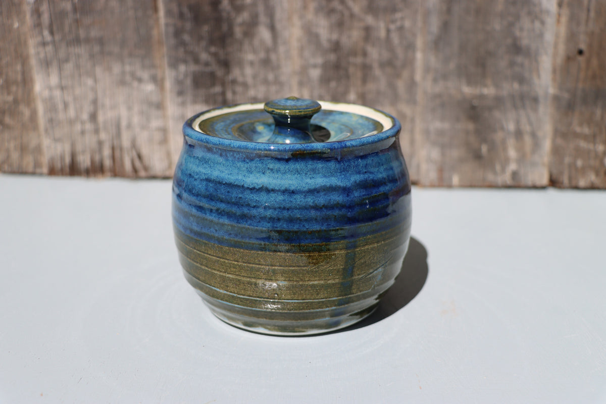 Blue lidded jars - Hand Made Thrown High Fired Stoneware