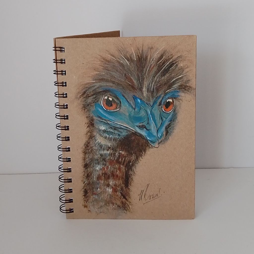 Emu Handpainted Quirky A5 lined notebook/journal