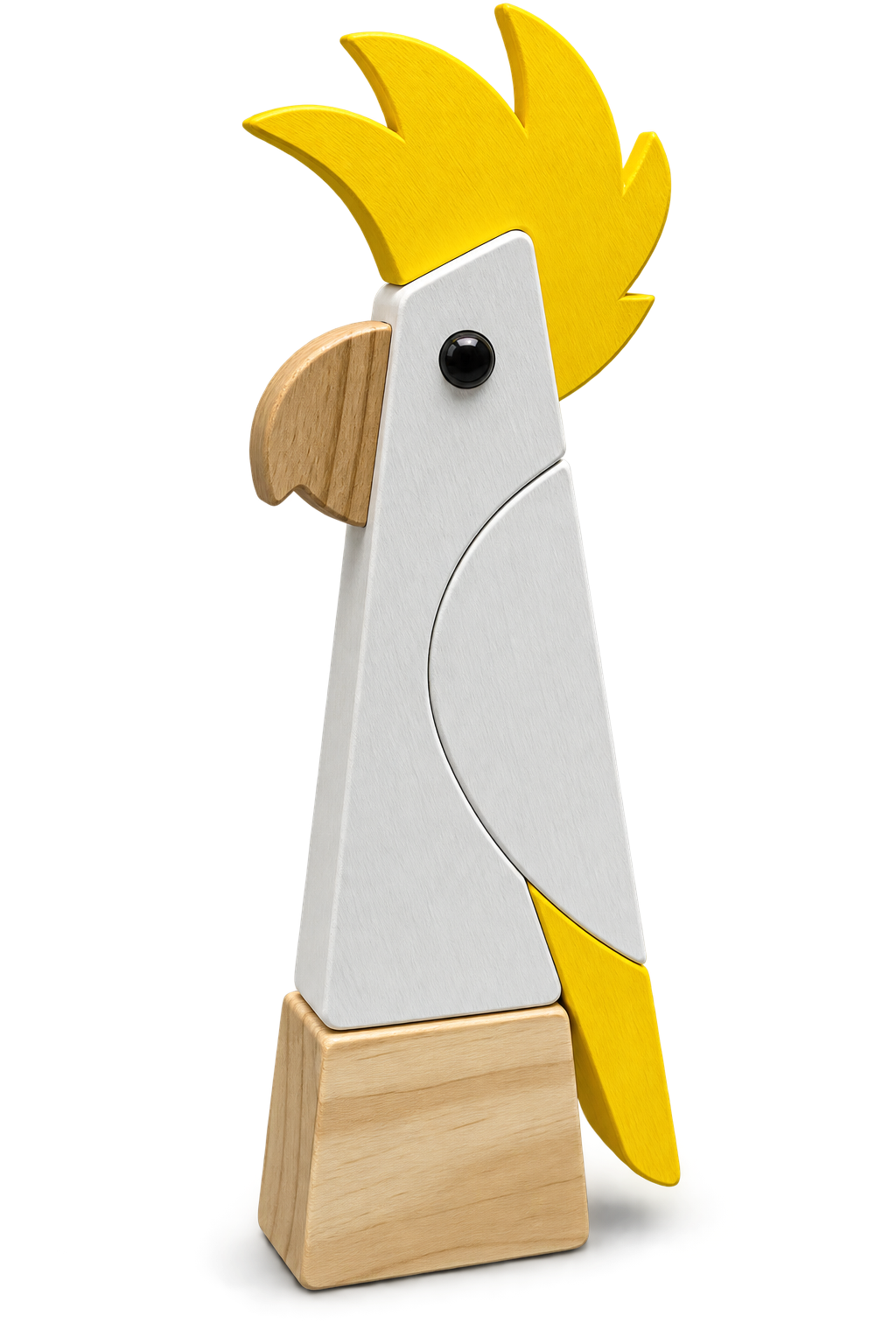 SULPHUR CRESTED  COCKATOO - Timber bird sculpture - Handmade Australian native bird art, gift & home decor