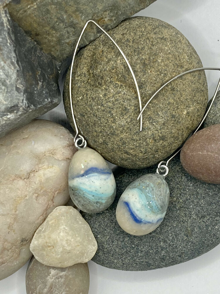 River Rocks blue drop dangle earrings