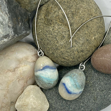 River Rocks blue drop dangle earrings