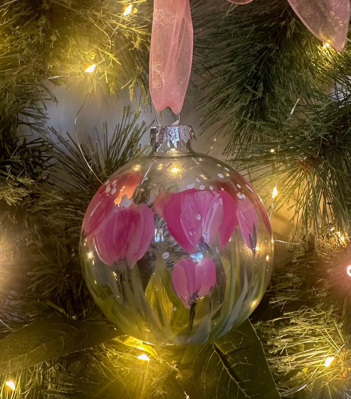 Glass Christmas Tree Ornament Bauble Hand Painted Little Artworks