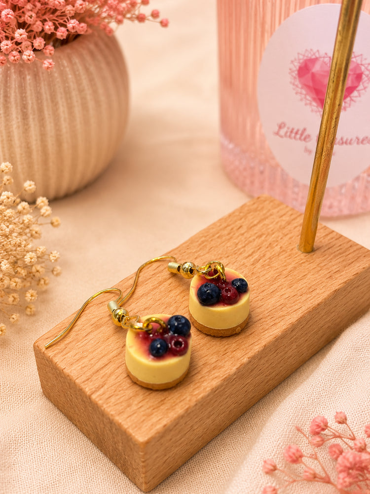 Handcrafted Berry Cheesecake earrings