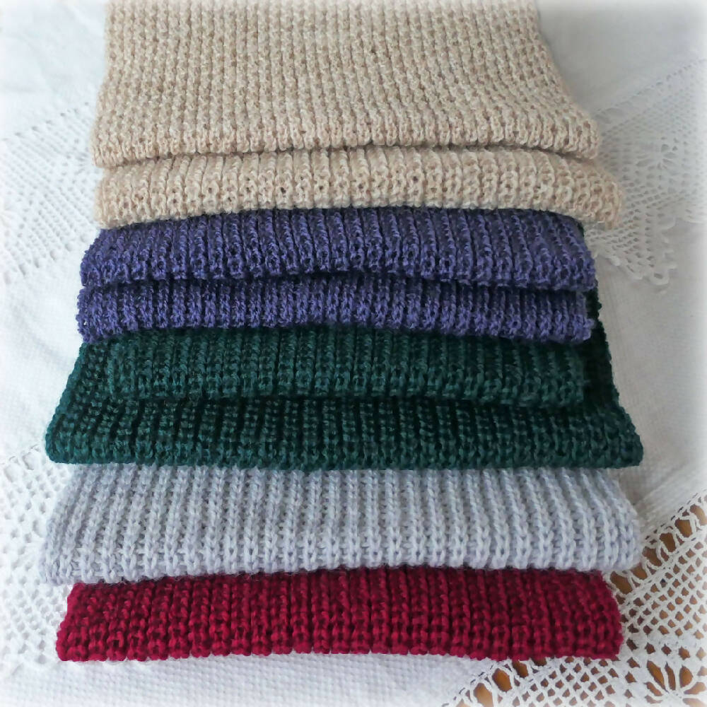English rib handmade woollen scarves. FREE POST
