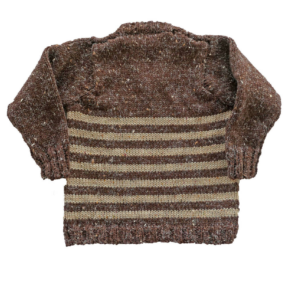 Jumper/pullover. Classic with fawn stripe. Unisex. Size 1- 2.