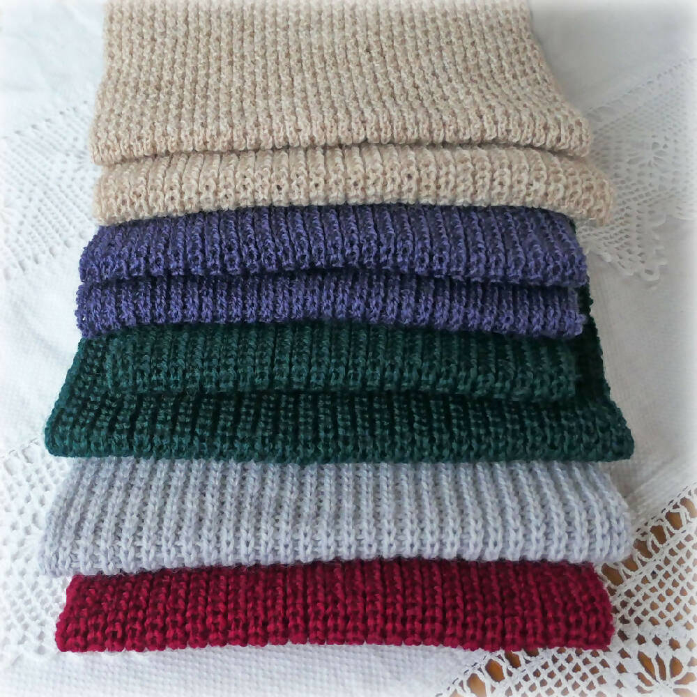 Scarves. Fine knit Aussie wool. Unisex. Hand made.