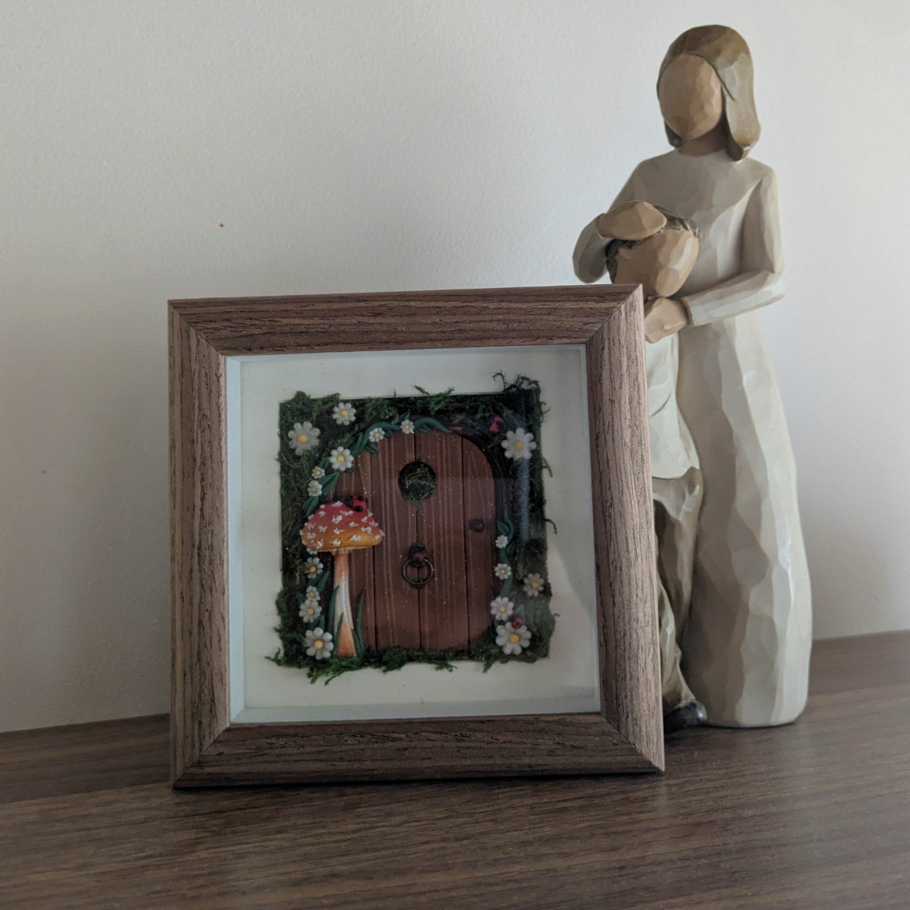 Mini Woodland Fairy door with Ladybugs