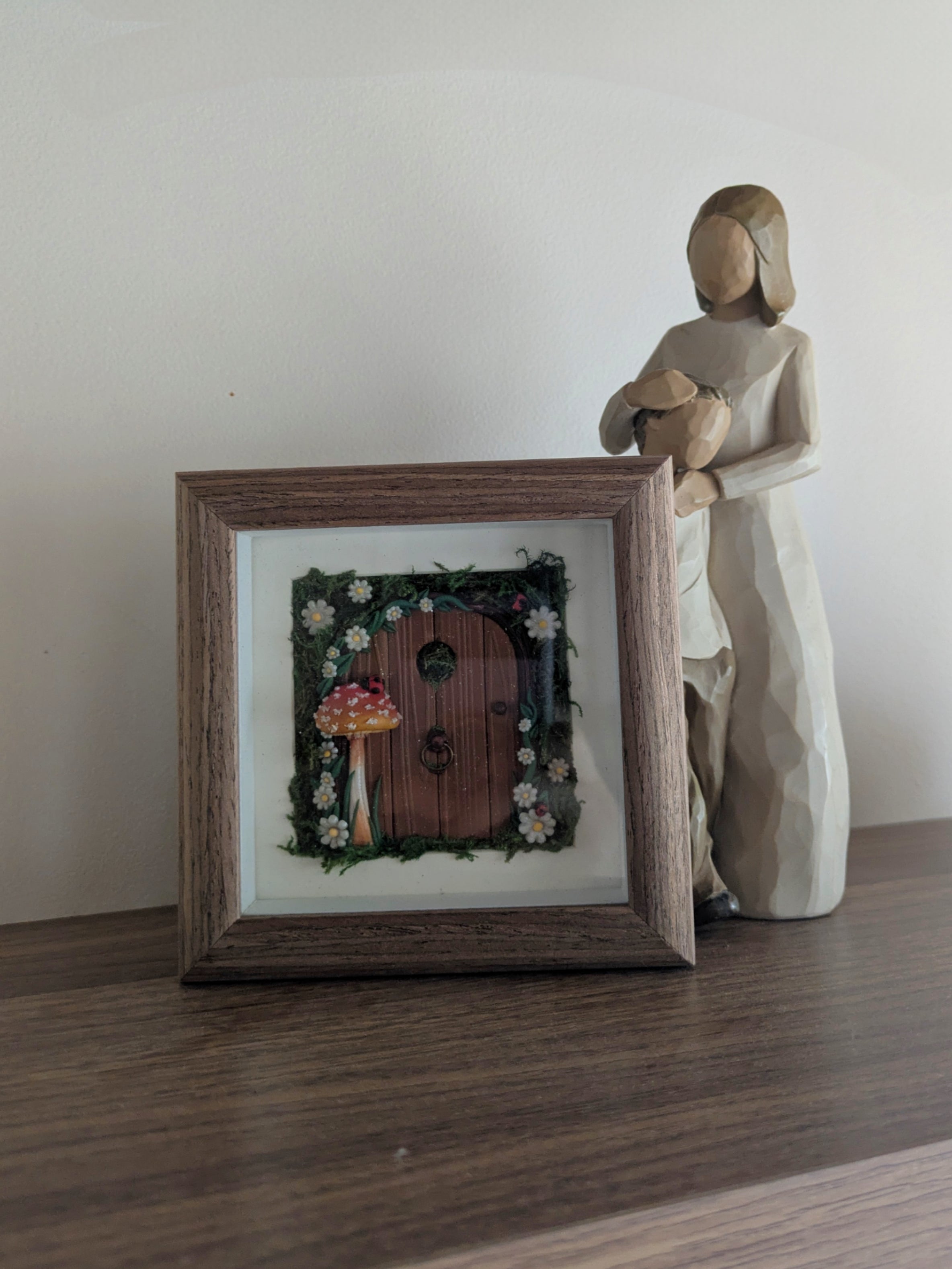 Mini Woodland Fairy door with Ladybugs