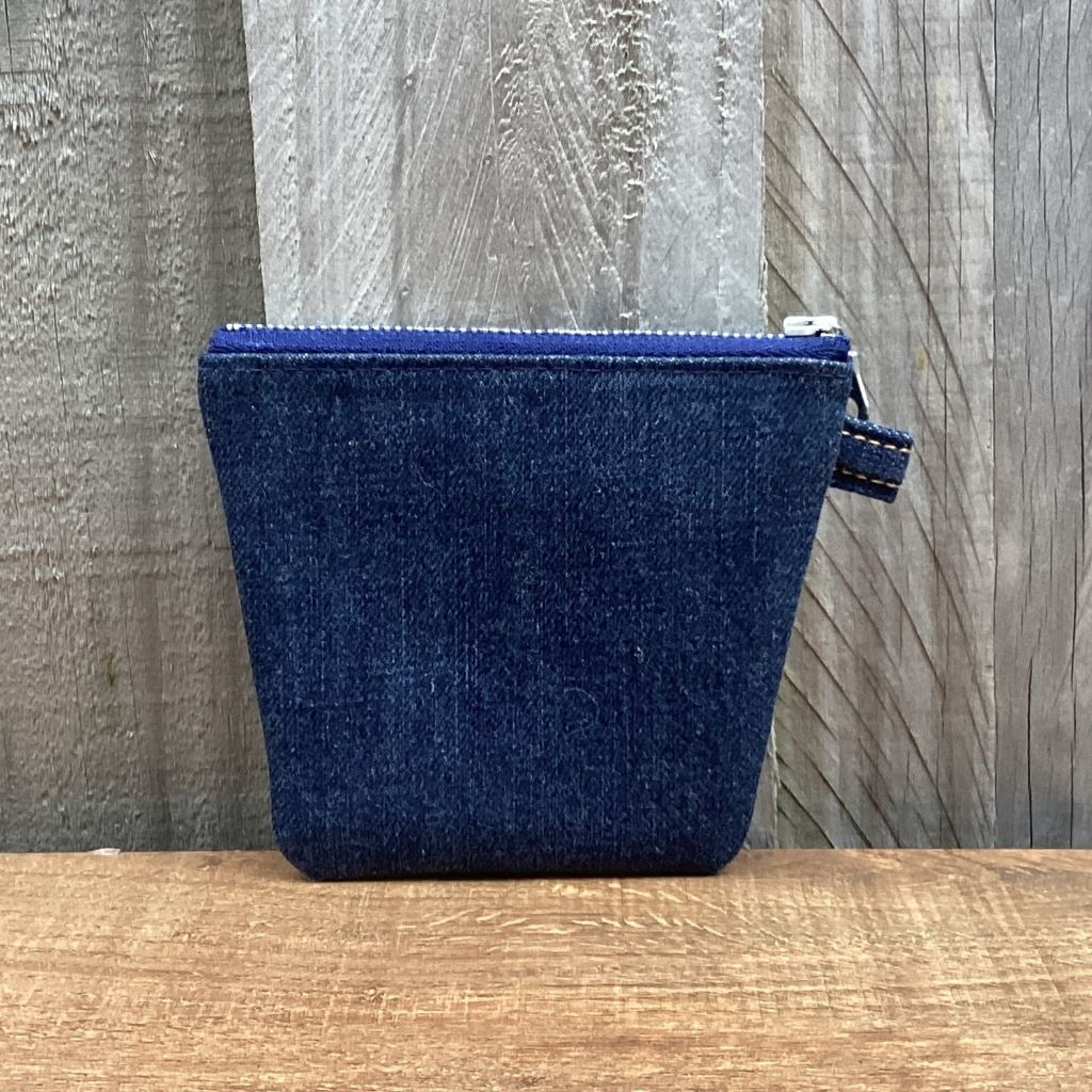 Small Upcycled Blue Denim Coin Purse