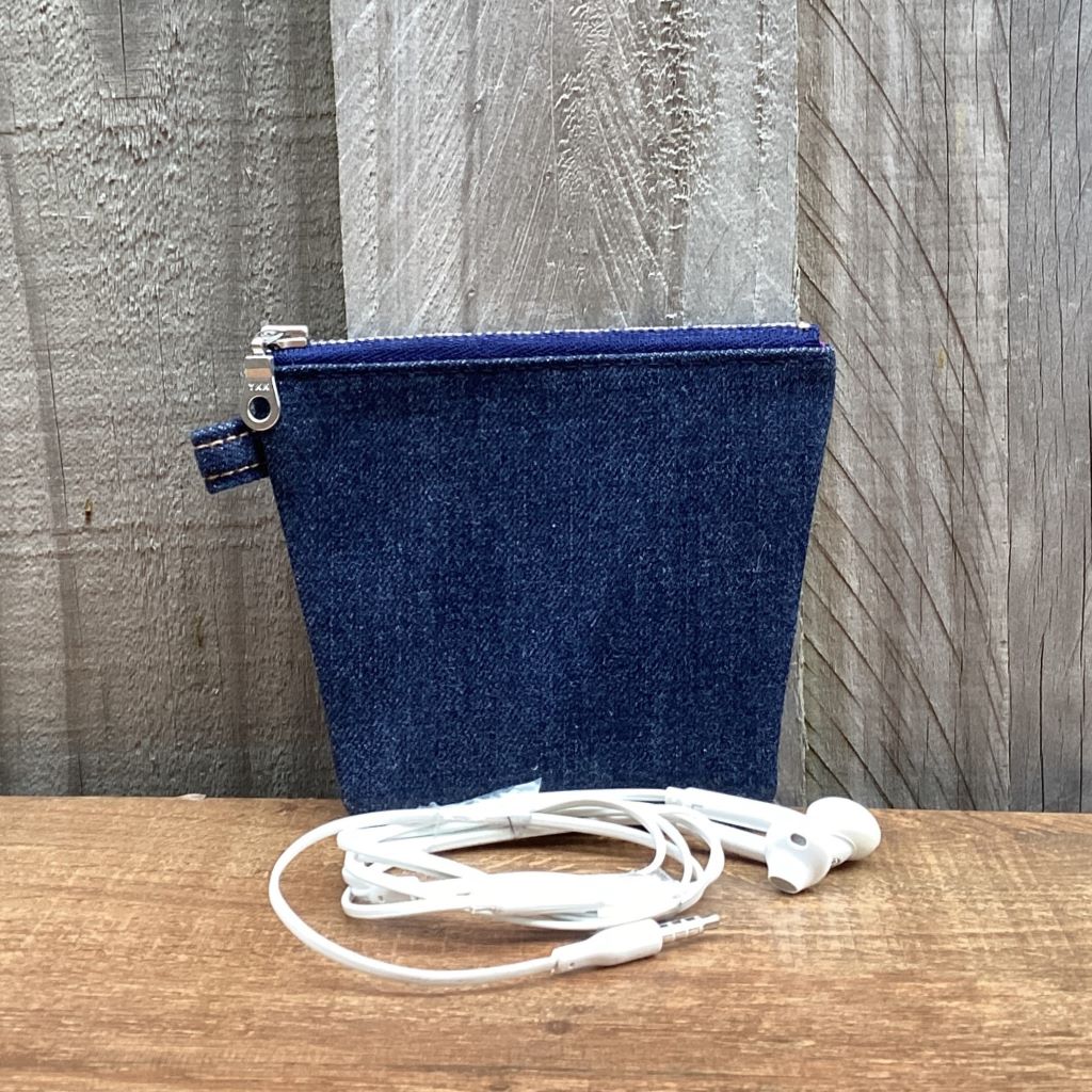 Small Upcycled Blue Denim Coin Purse