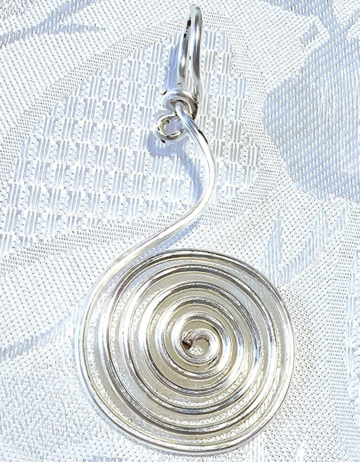 Silver Hand Coiled Simple Pendant made by me, FREE POST