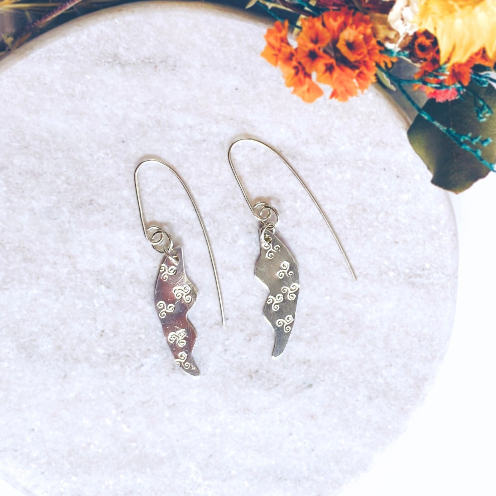 Faerie angel wings dangle earrings | Sterling silver | Mythical-inspired jewellery