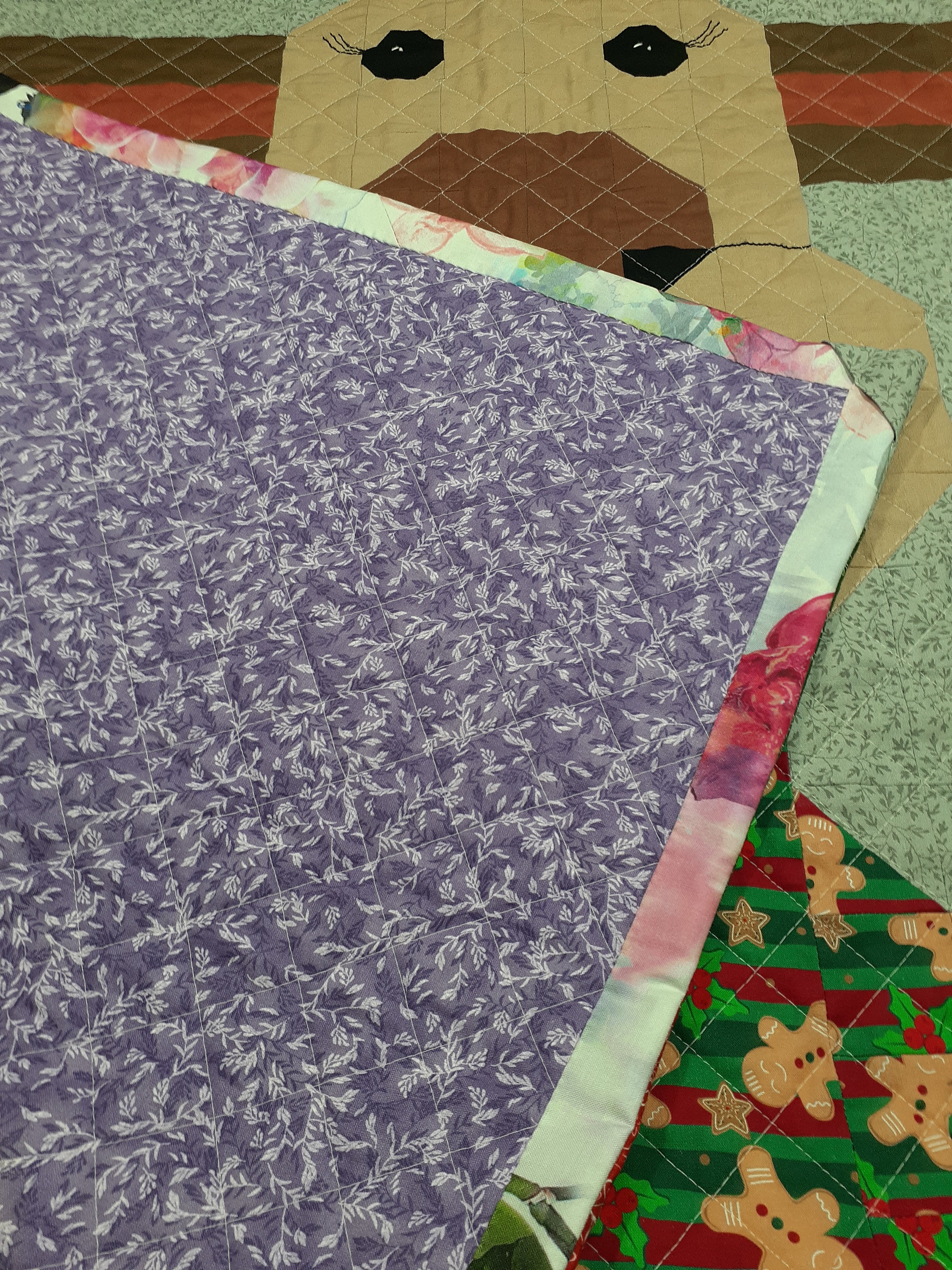 Christmas reindeer patchwork quilt