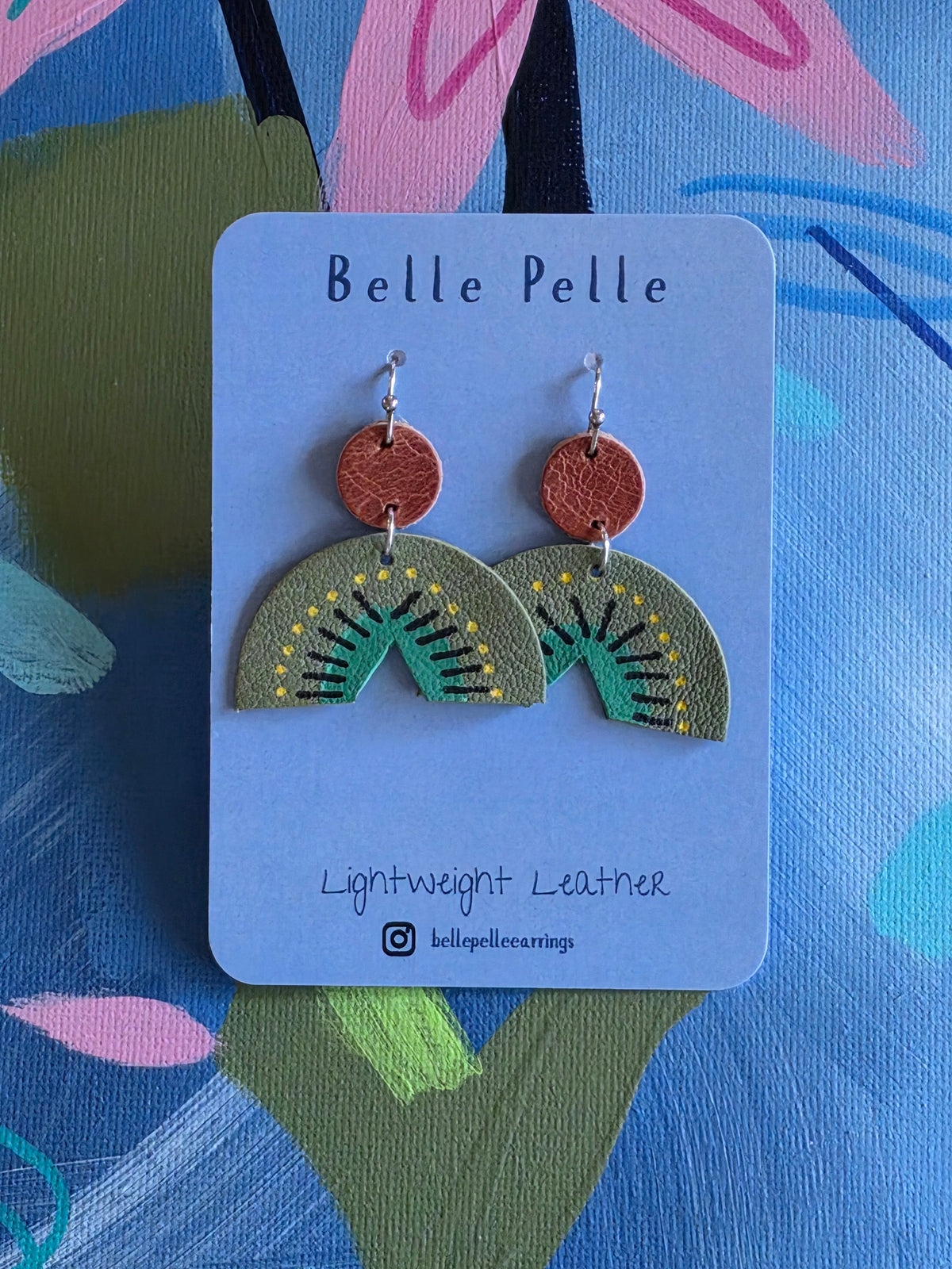 Alla Mano Leather Earrings – Kiwi