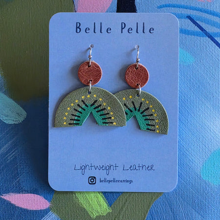 Alla Mano Leather Earrings – Kiwi