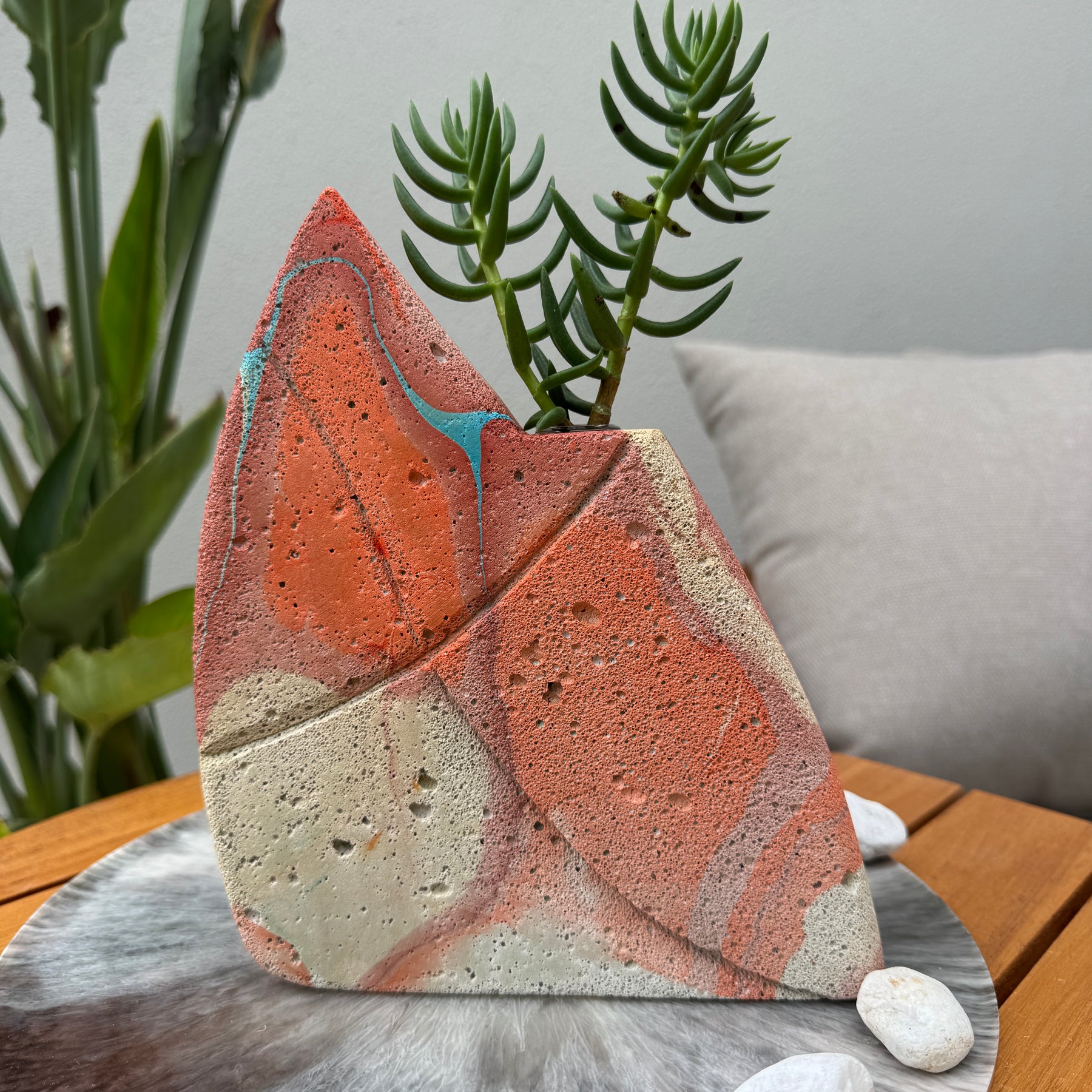 Desert Canyon hand sculpted concrete test tube vase