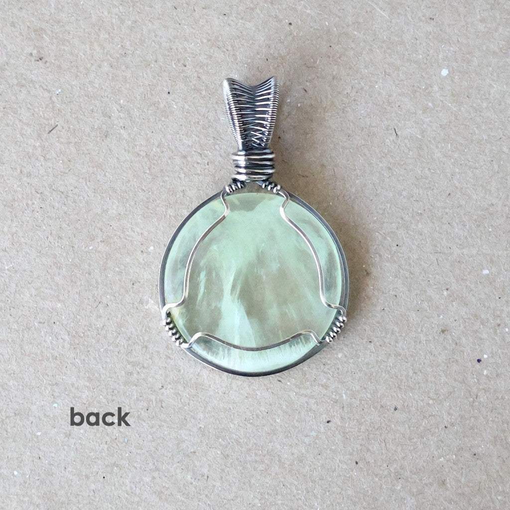 Handcrafted Prehnite Pendant - Gentle Talisman of Alignment