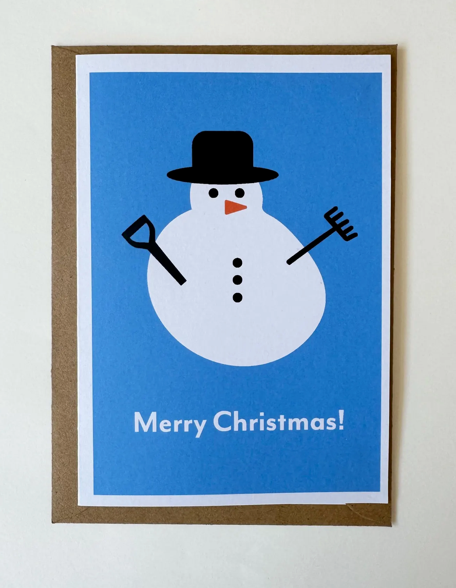 Set of 4 - Happy Snowpeople! - Cheerful Greetings, printed on bright white, recycled card.