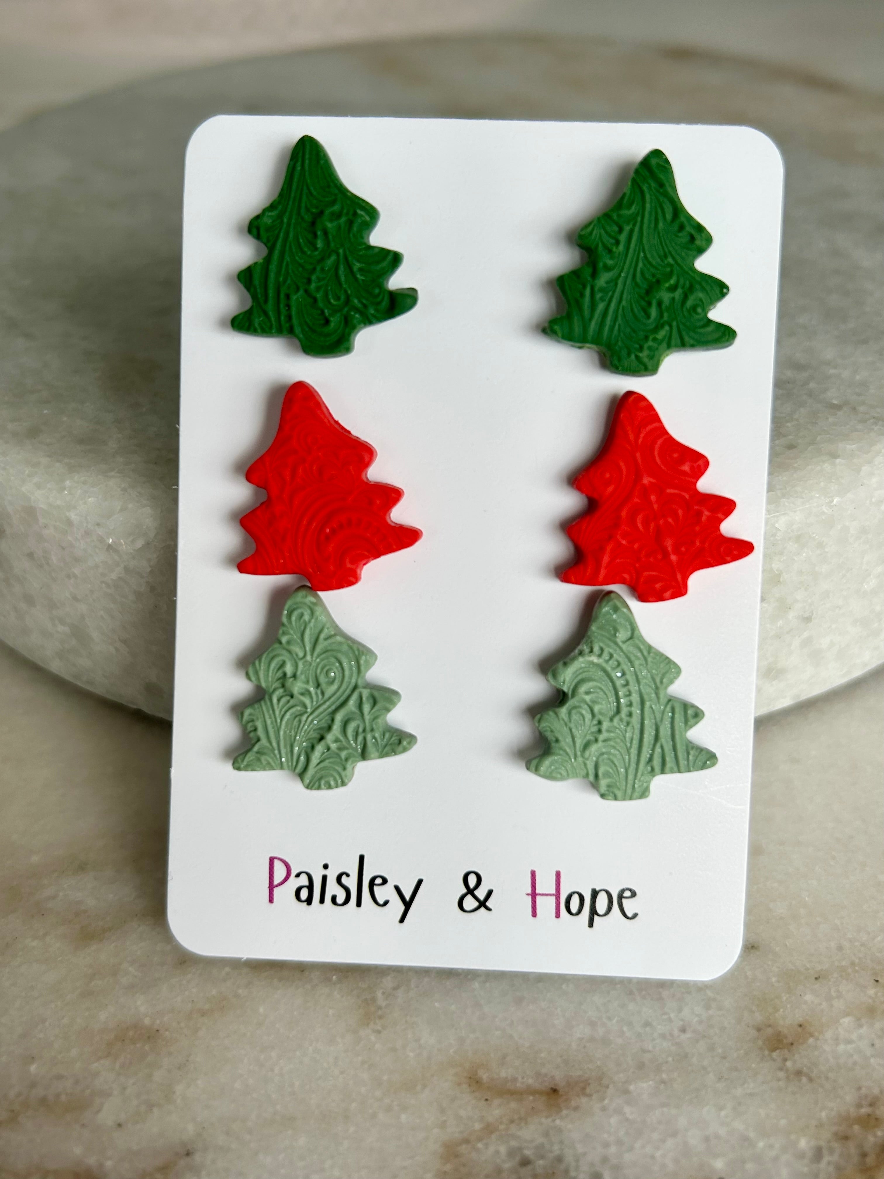 Polymer Clay Christmas Stud Pack - Choose design