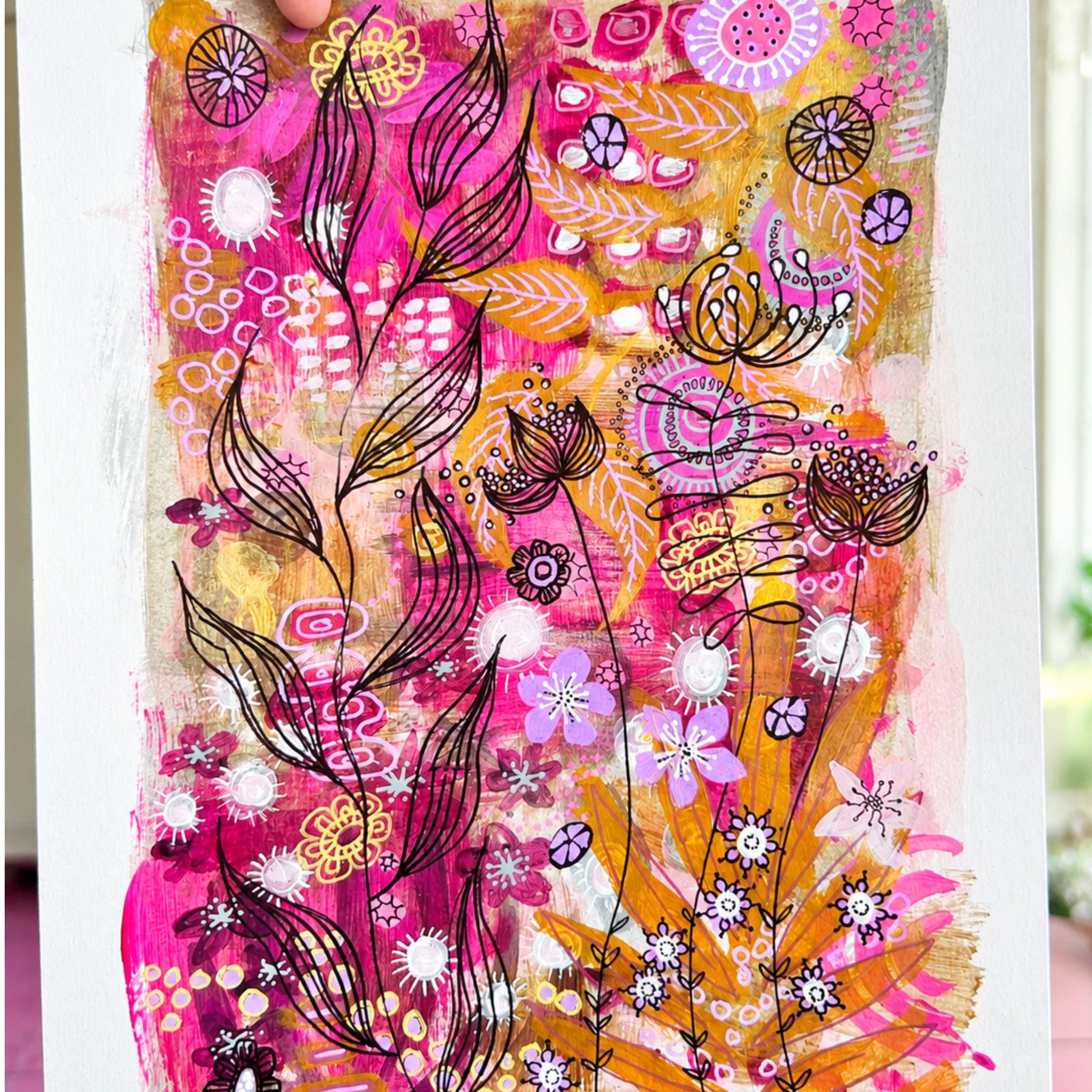 Original Hand Painted Artwork : Botanical Threads