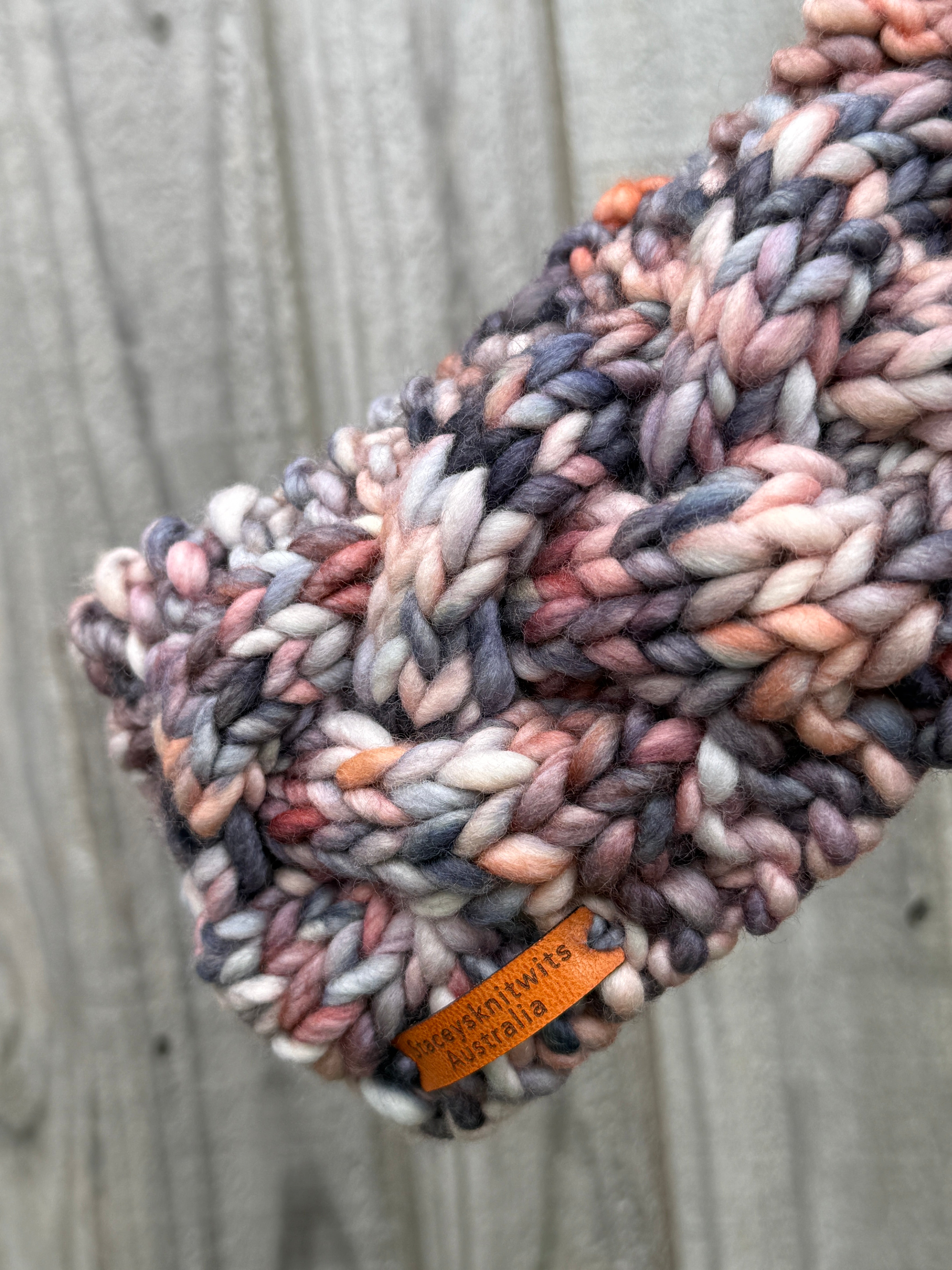 Hand Knitted Headband, Merino Wool Stretchy Ladies Rainbow Headband