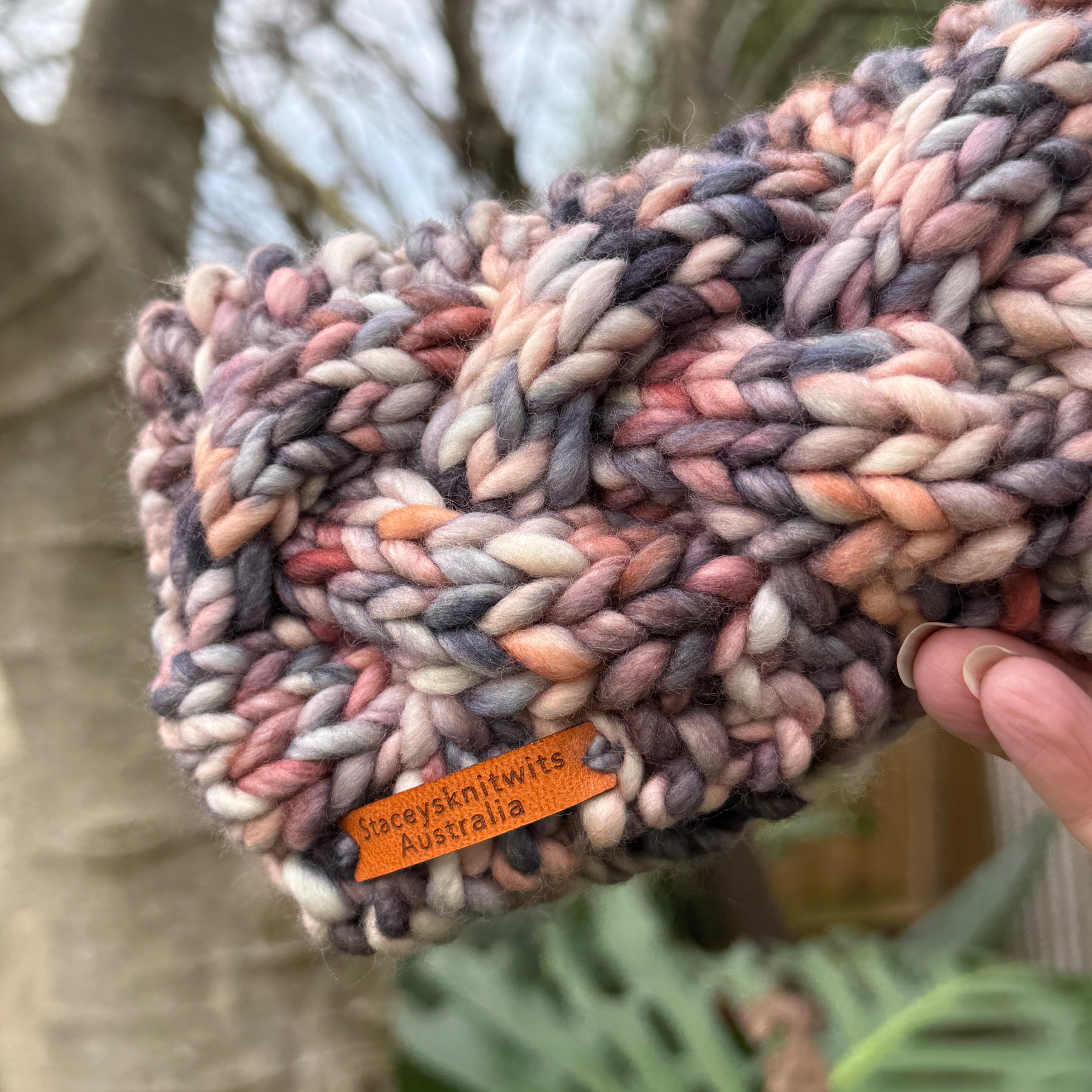 Hand Knitted Headband, Merino Wool Stretchy Ladies Rainbow Headband