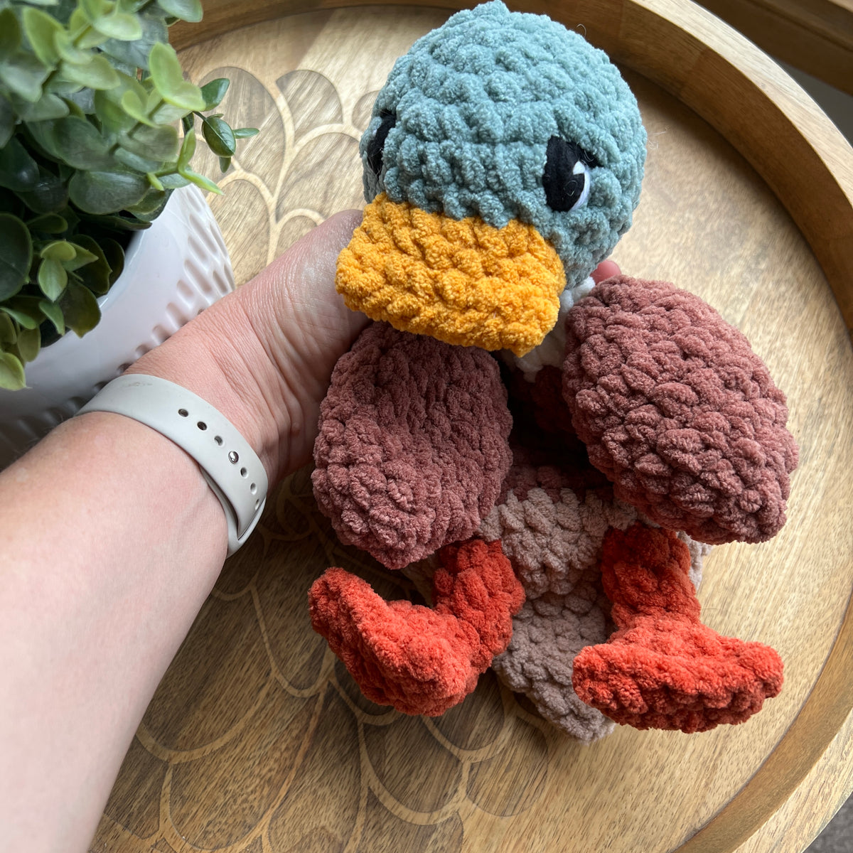 Handmade Modern crochet Della Duck Lovey MADE TO ORDER