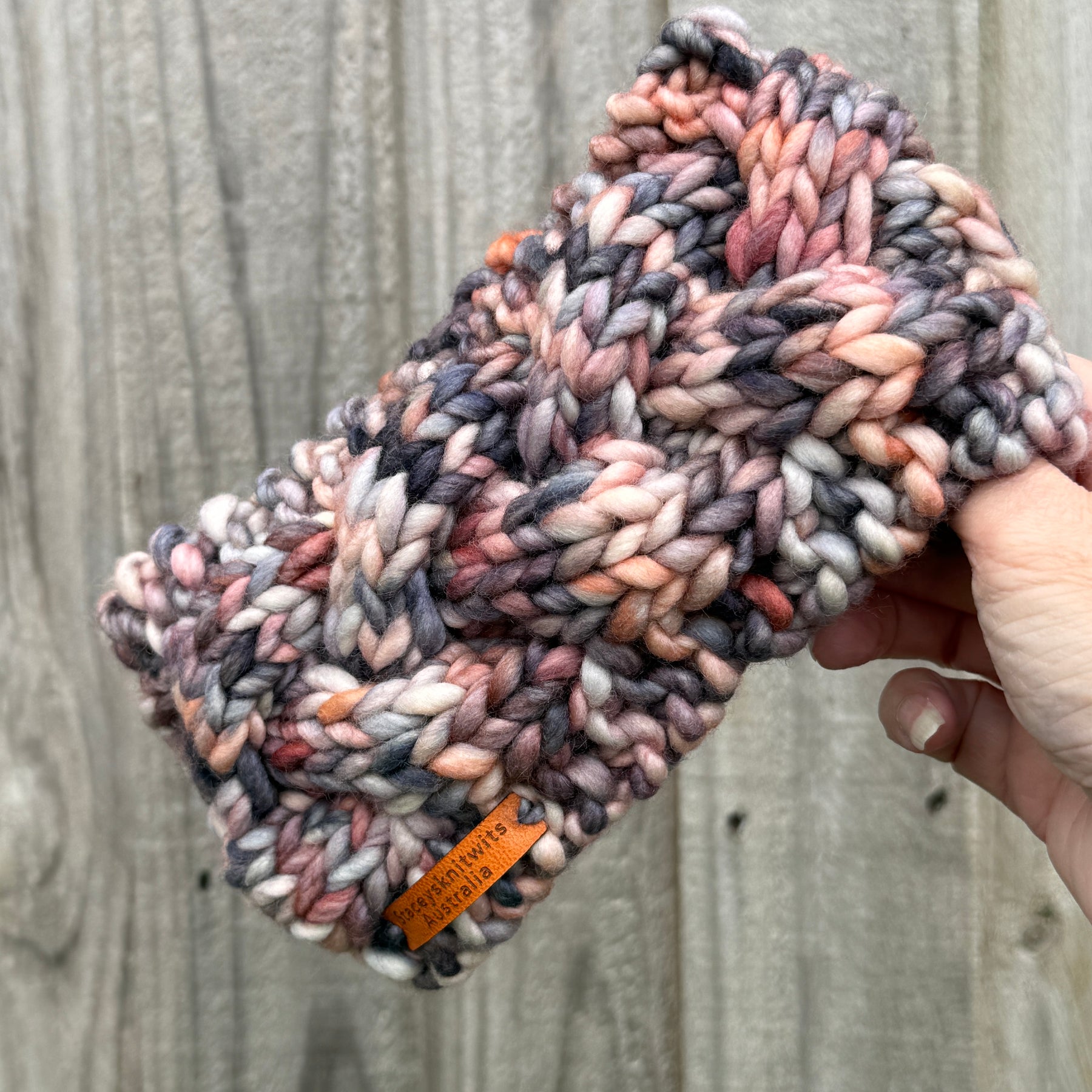 Hand Knitted Headband, Merino Wool Stretchy Ladies Rainbow Headband