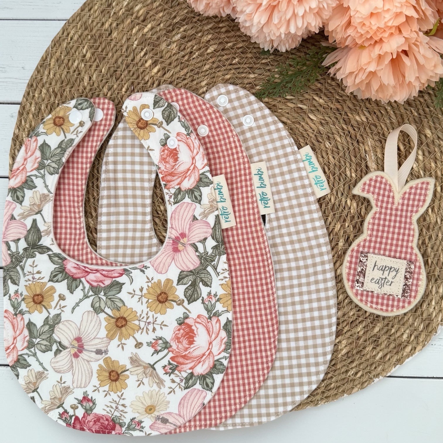 3 Dribble Bibs - Vintage Floral