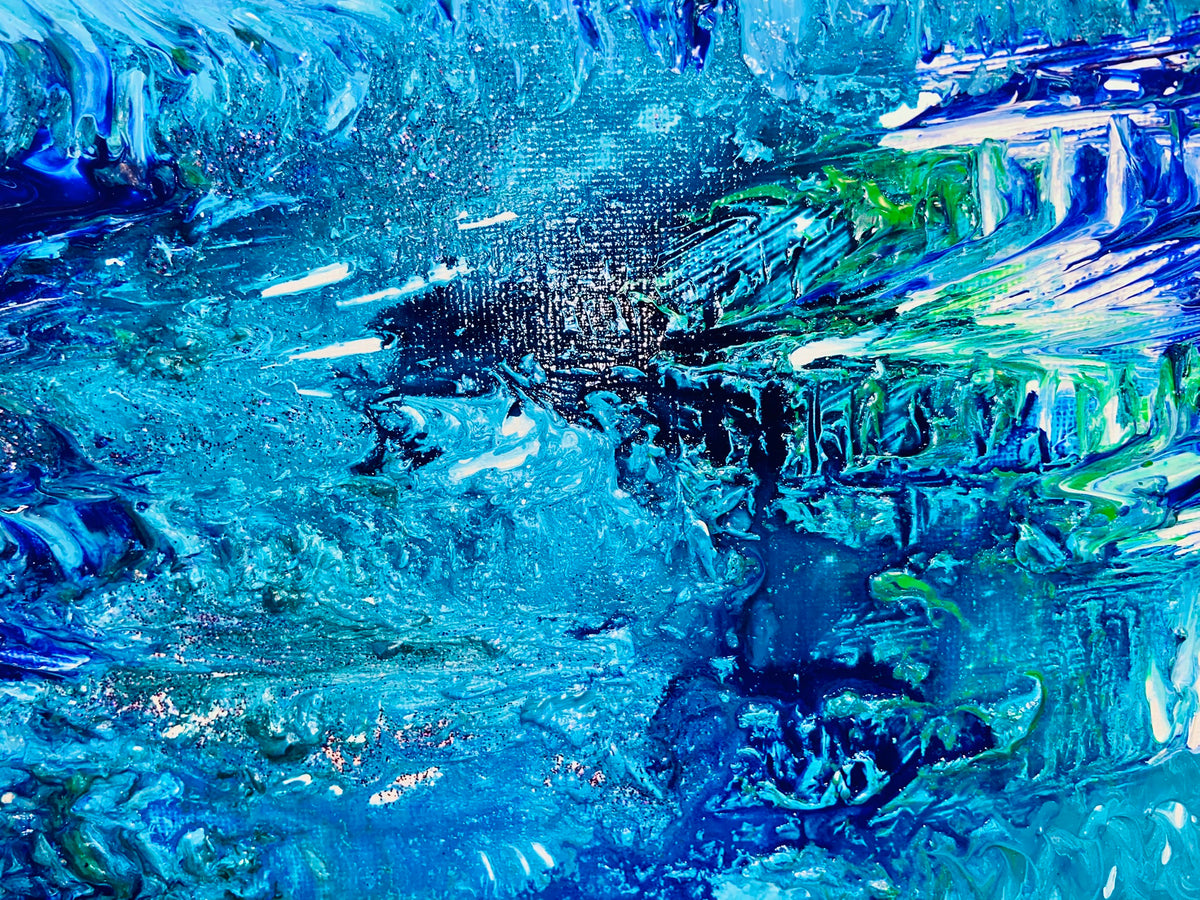 Ripples 2 ORIGINAL CANVAS PAINTING 25.4x25.4x3.5cm by Margo Humphries