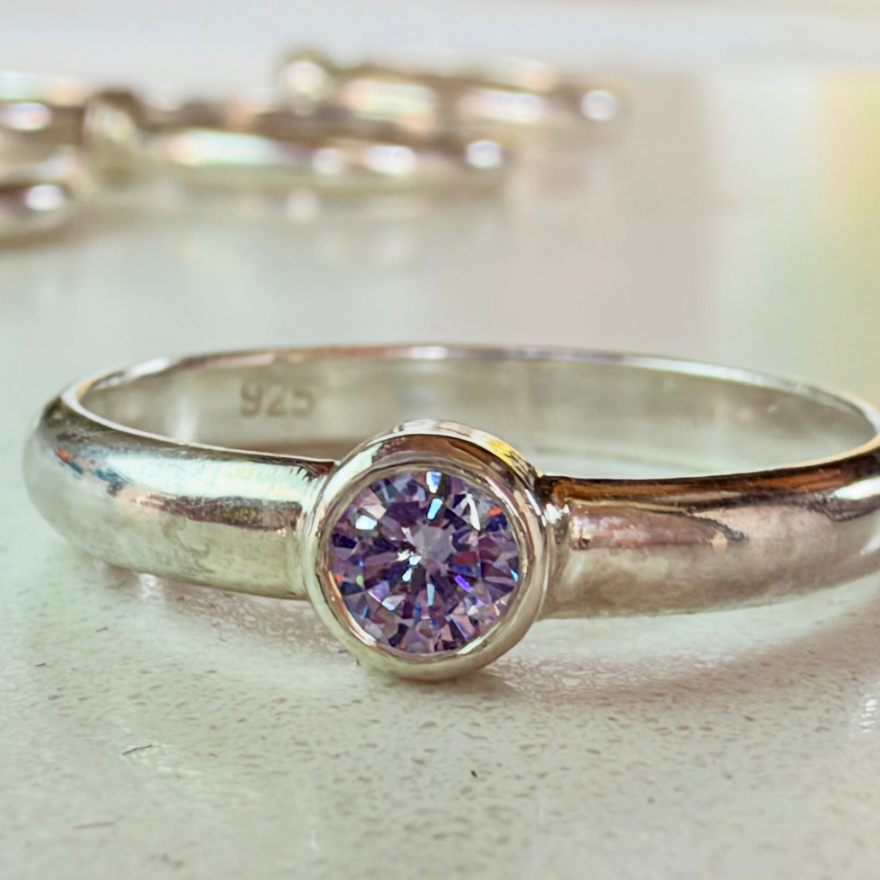 Sterling Silver Cubic Zirconia Stacking Rings