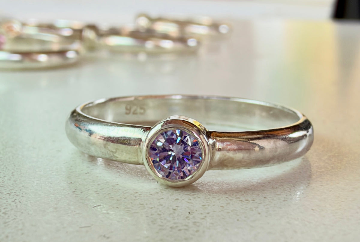 Sterling Silver Cubic Zirconia Stacking Rings