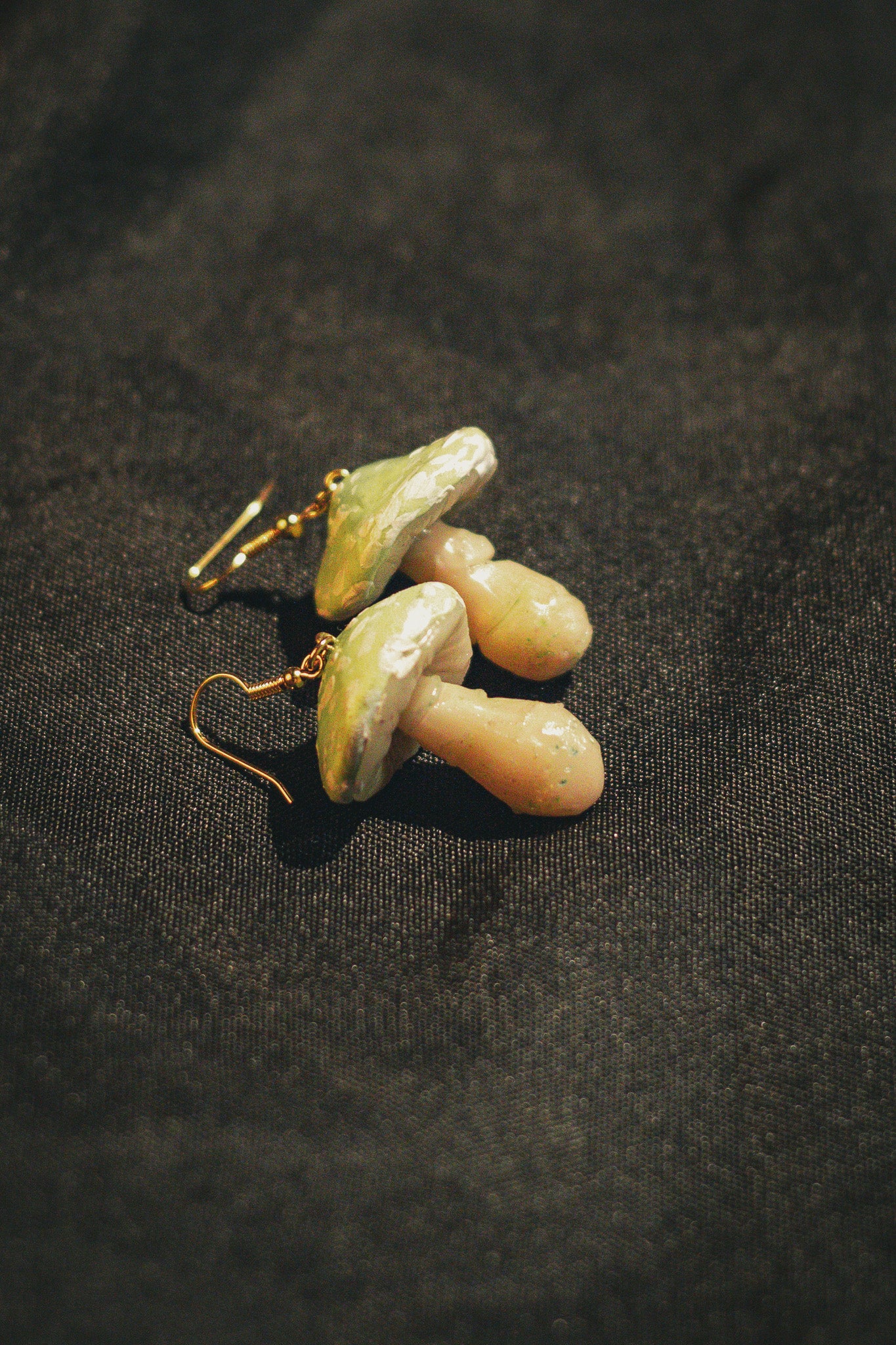 Green Mushroom Earrings
