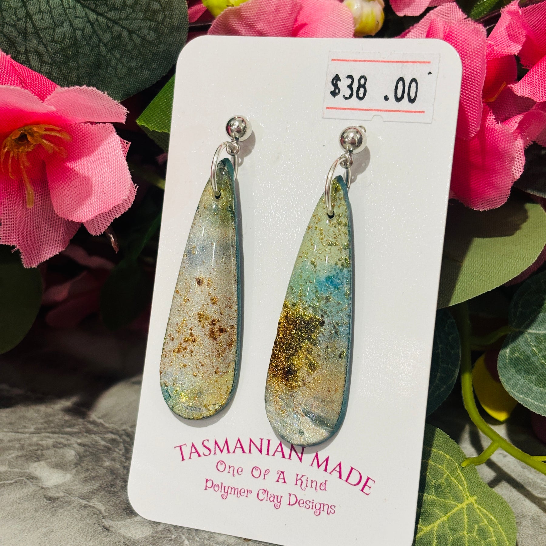 Coastal Mist Teardrop Earrings