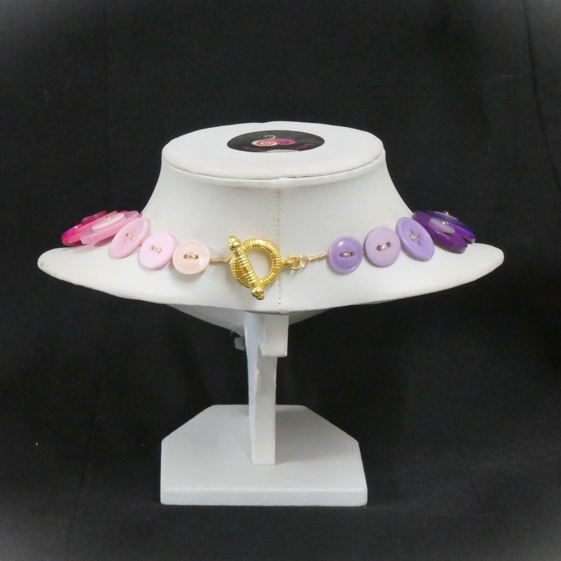 Colorful button necklace and earrings - Rainbow Connection