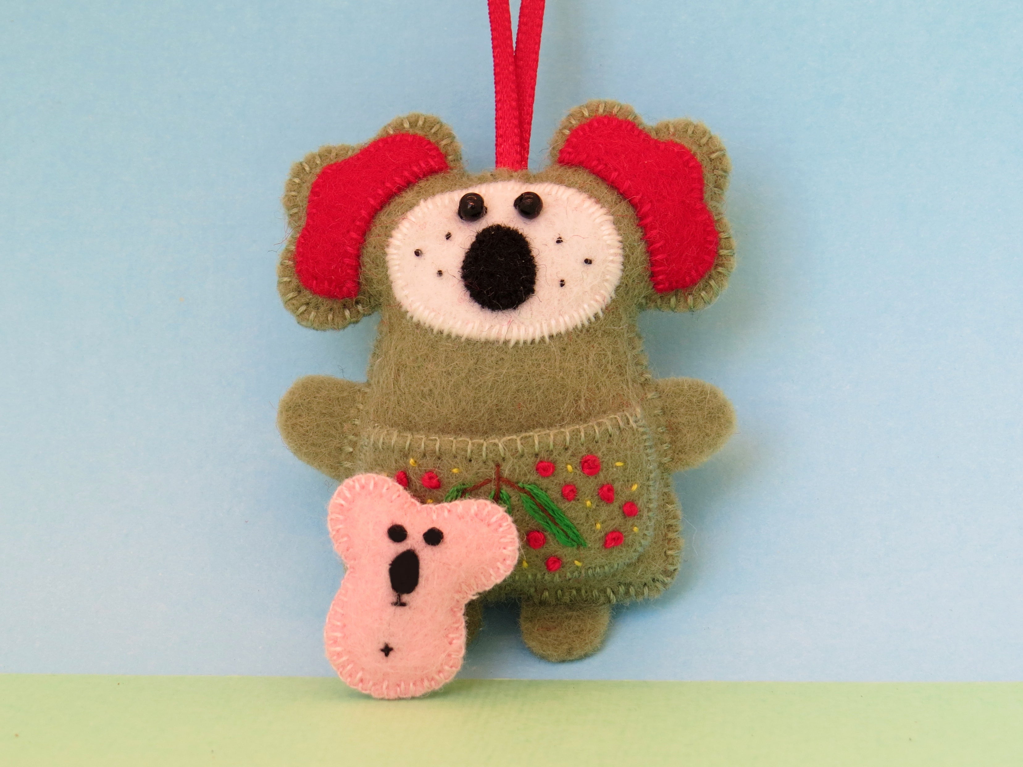 Koala & Joey Wool Felt Ornament - Australian Animal
