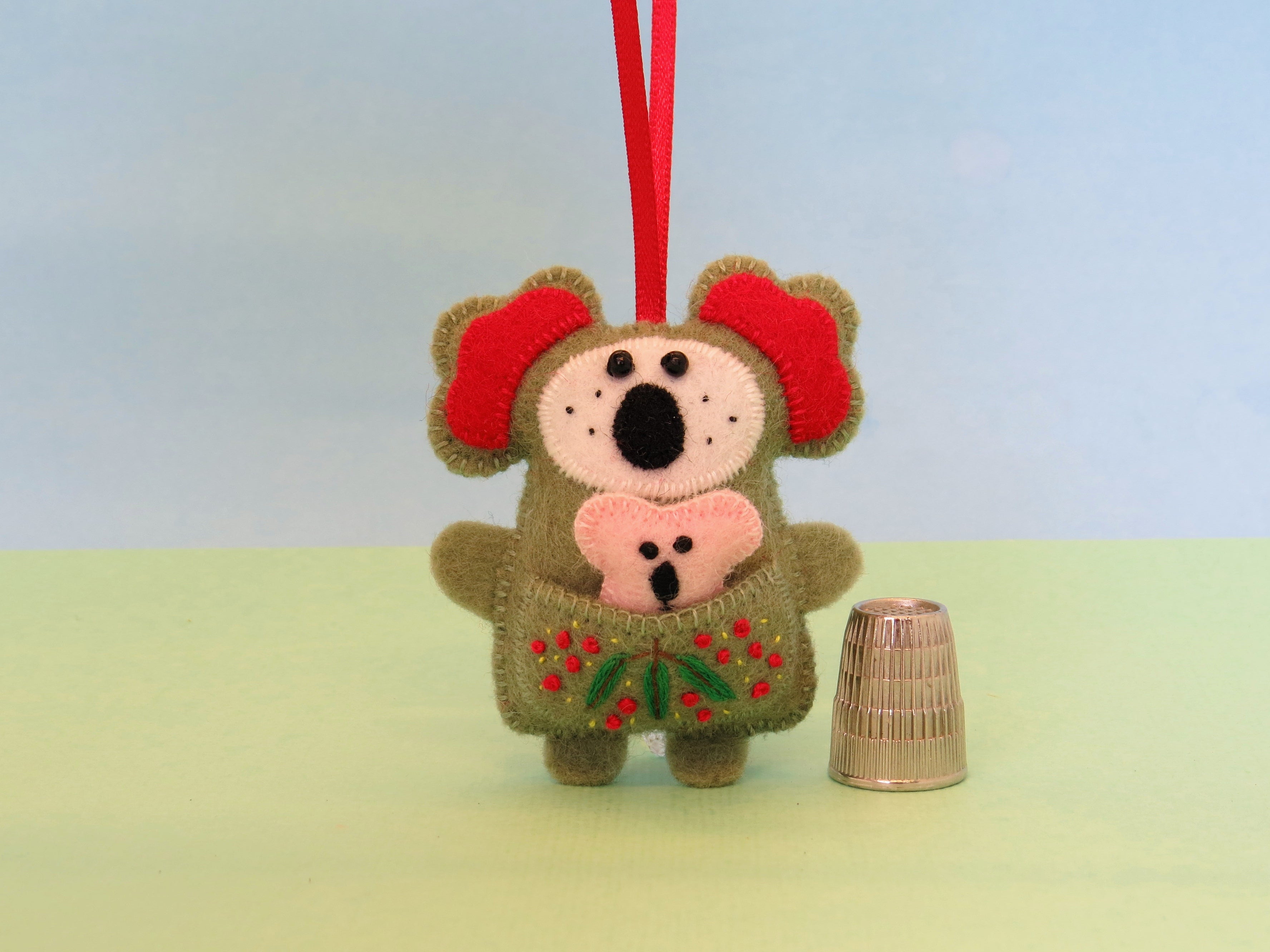 Koala & Joey Wool Felt Ornament - Australian Animal