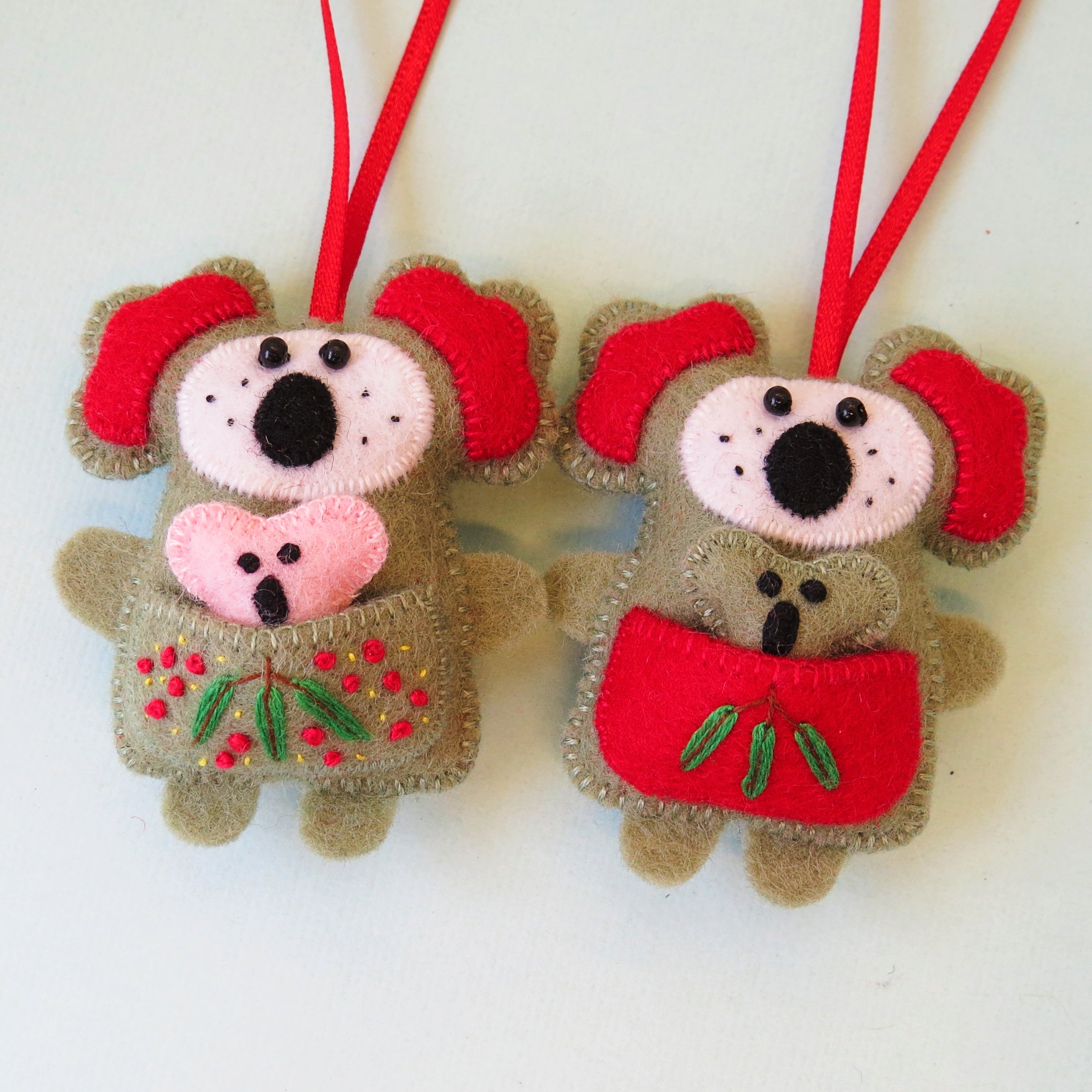 Koala & Joey Wool Felt Ornament - Australian Animal