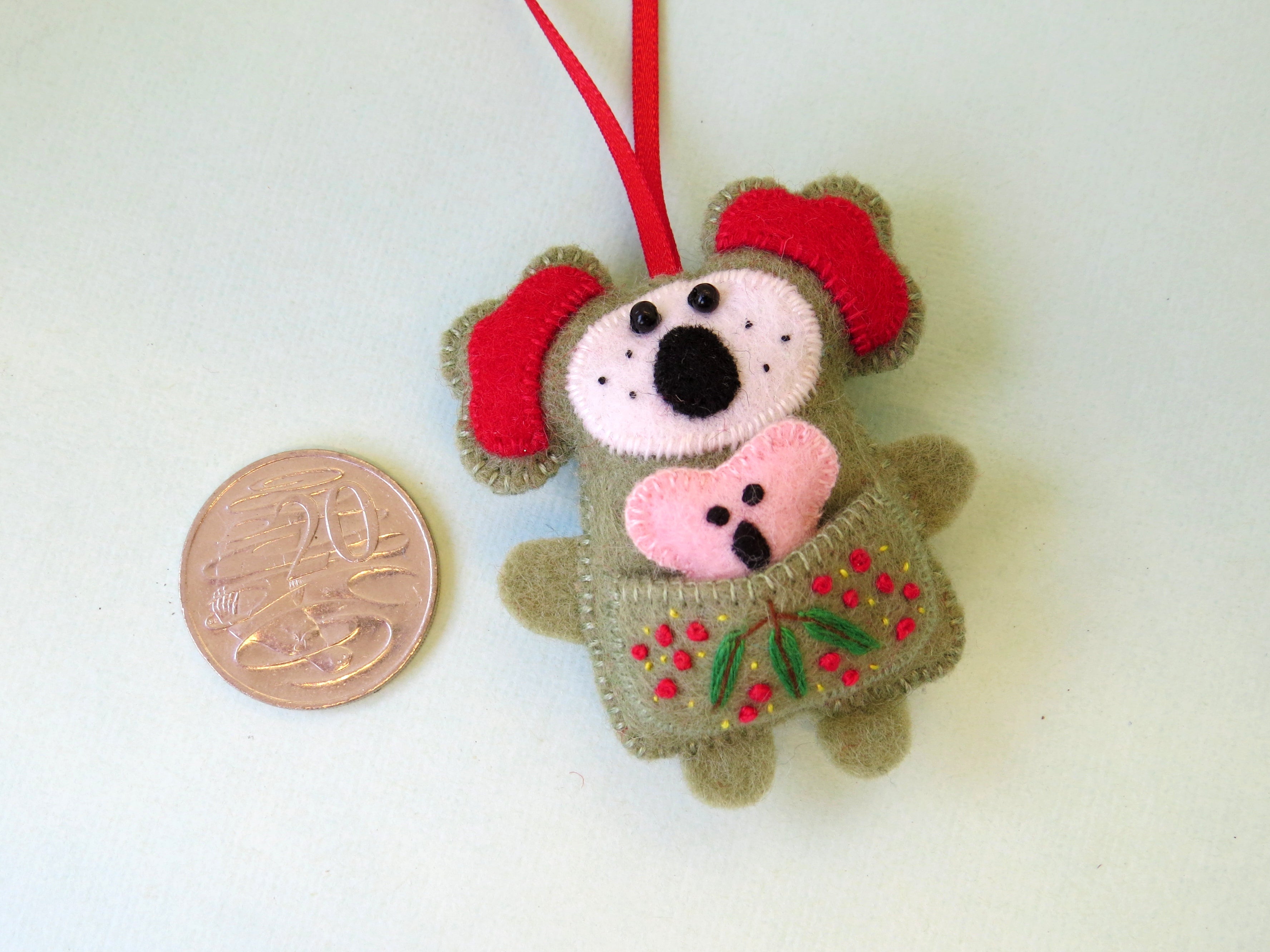 Koala & Joey Wool Felt Ornament - Australian Animal