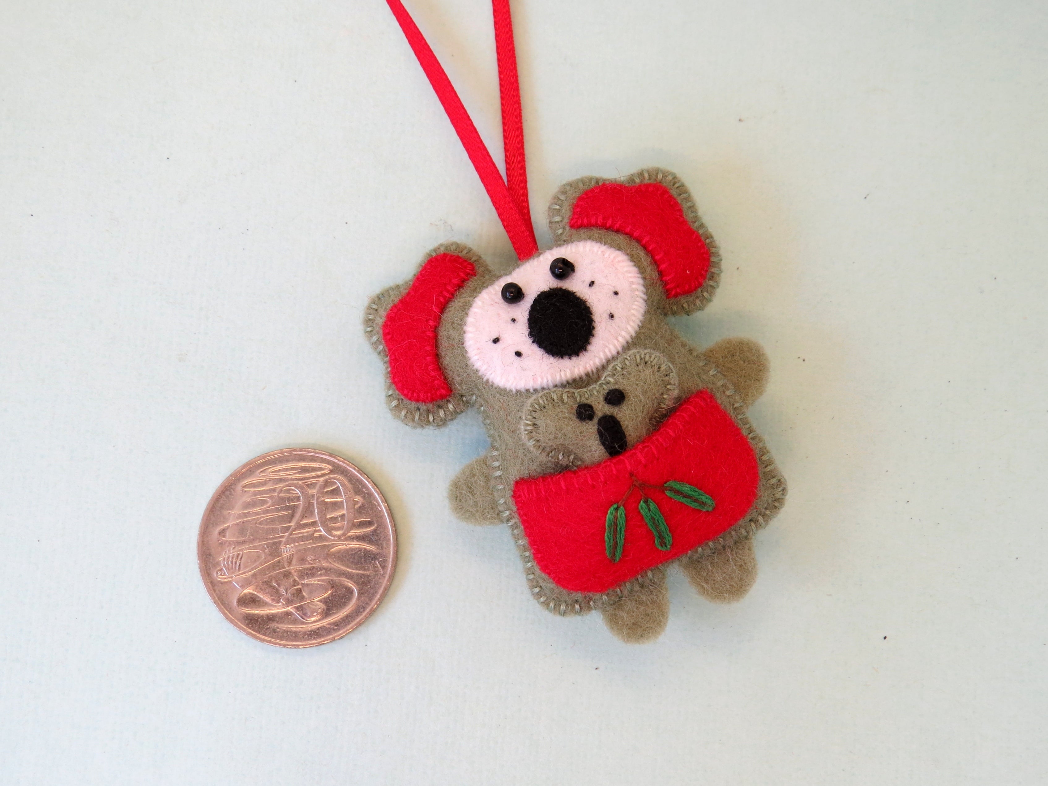 Koala & Joey Wool Felt Ornament - Australian Animal