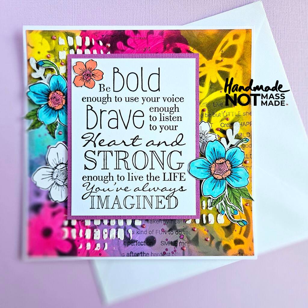 "Bold & Brave", inspirational, blank greeting card