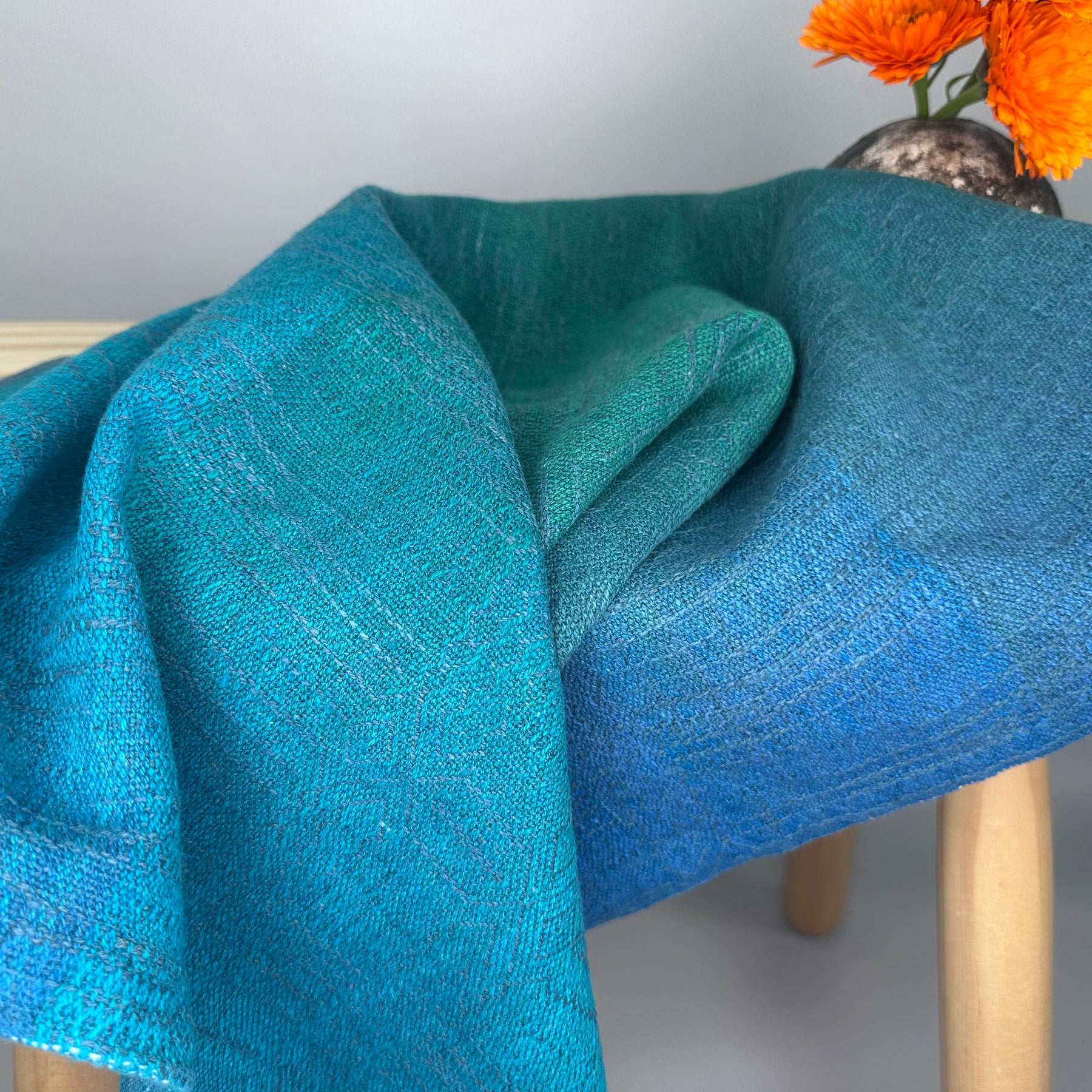 Hand-Dyed and Handwoven Linen/Cotton Tea Towels